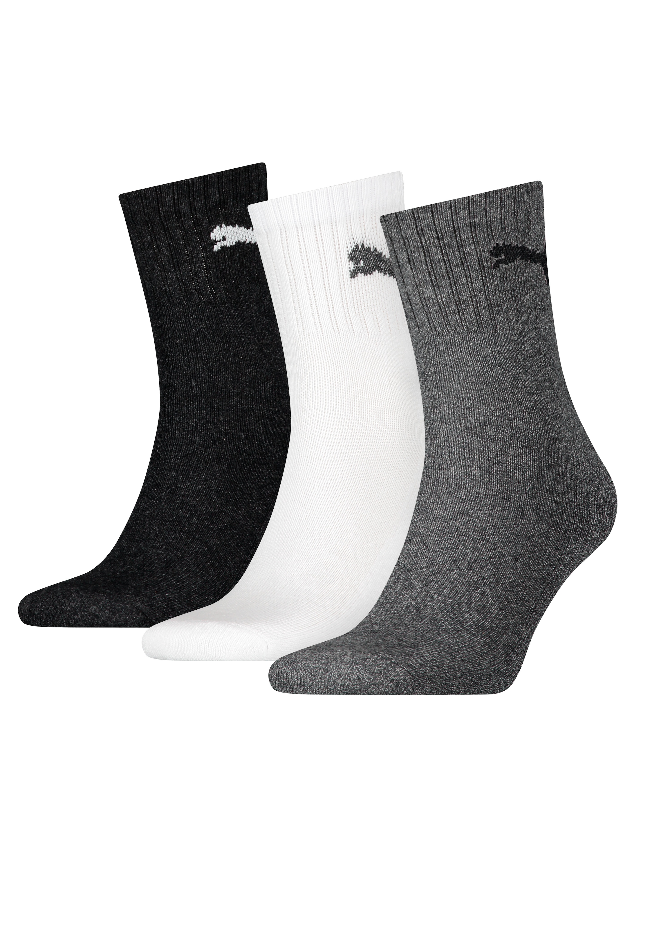 PUMA Sportsocken "short crew" 3 Stk. tlg. gepolsterte Frottee-Sohle, atmung günstig online kaufen