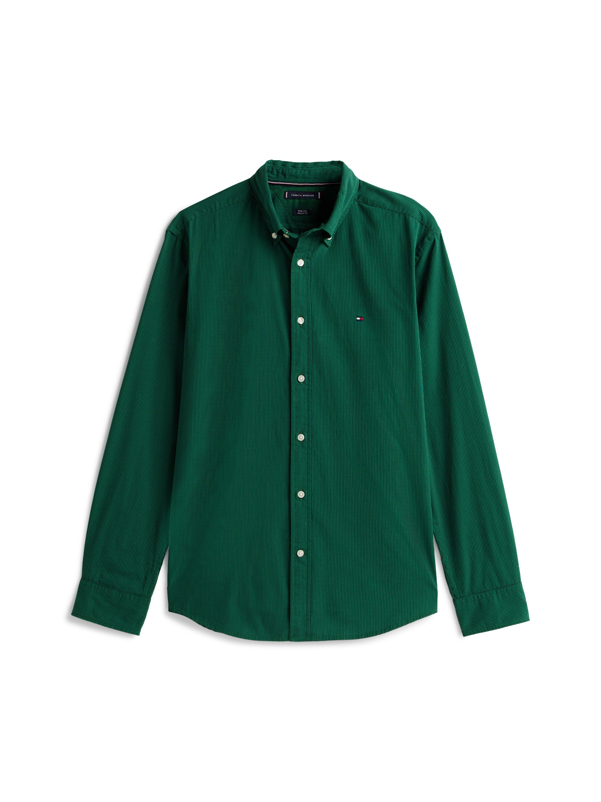 Tommy Hilfiger Langarmhemd »FLEX POPLIN MICRO GINGHAM«, mit Vichy Karo, Button-down-Kragen, Regular Fit