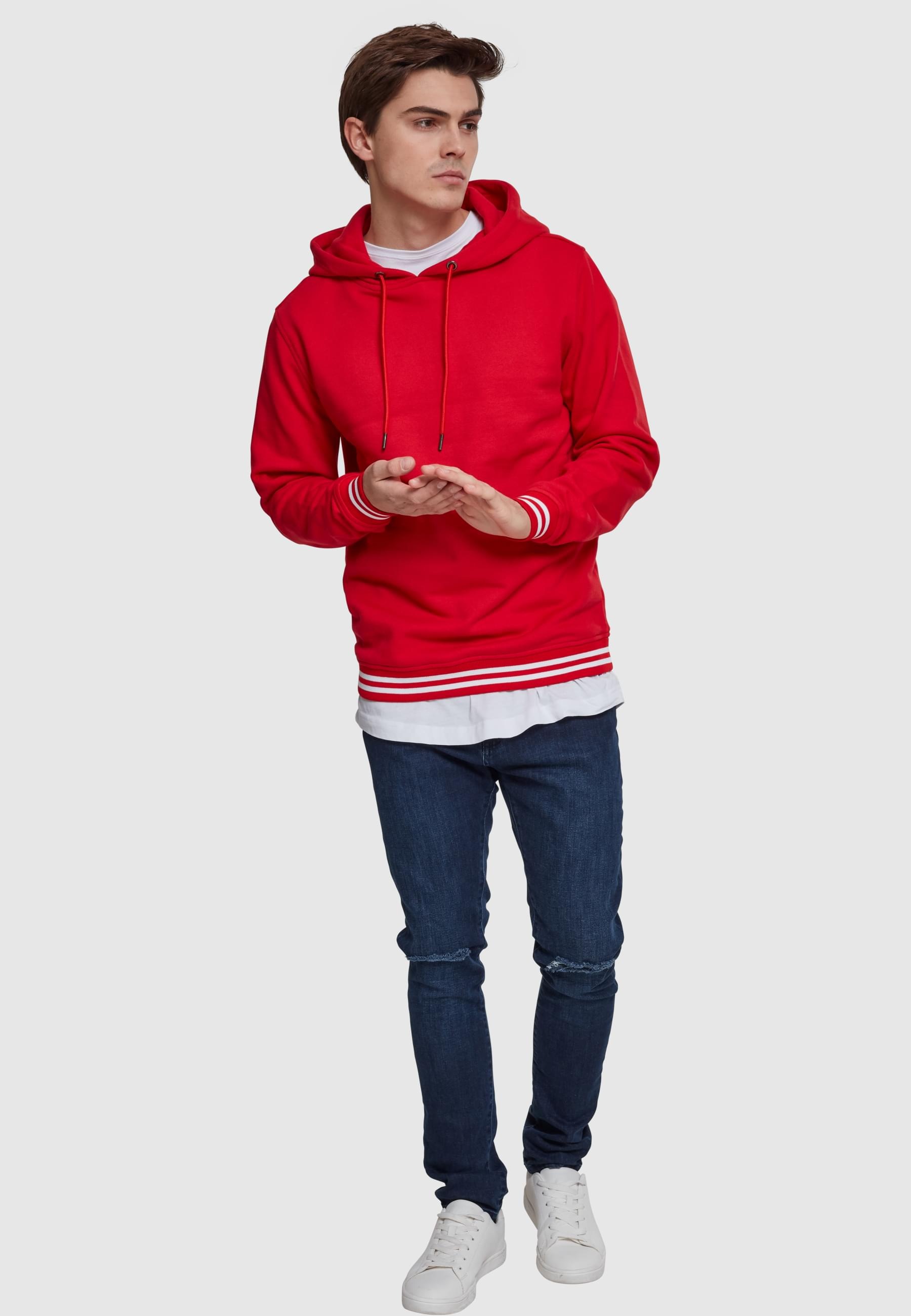 URBAN CLASSICS Sweatshirt »Urban Classics Herren College Sweat Hoody«, (1 tlg.)