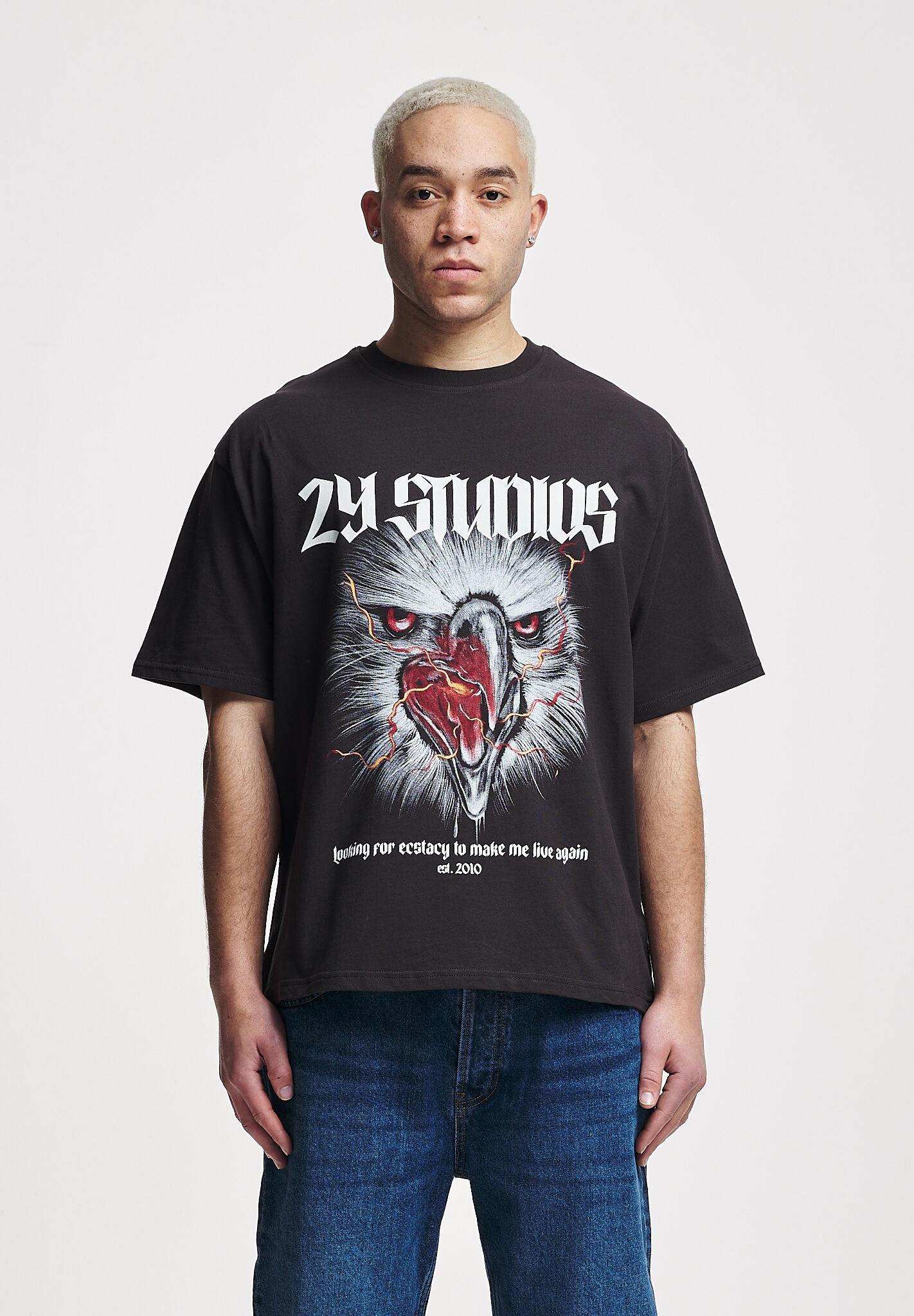 2Y Studios Kurzarmshirt "2Y Studios Herren Eagle Oversize Tee" günstig online kaufen