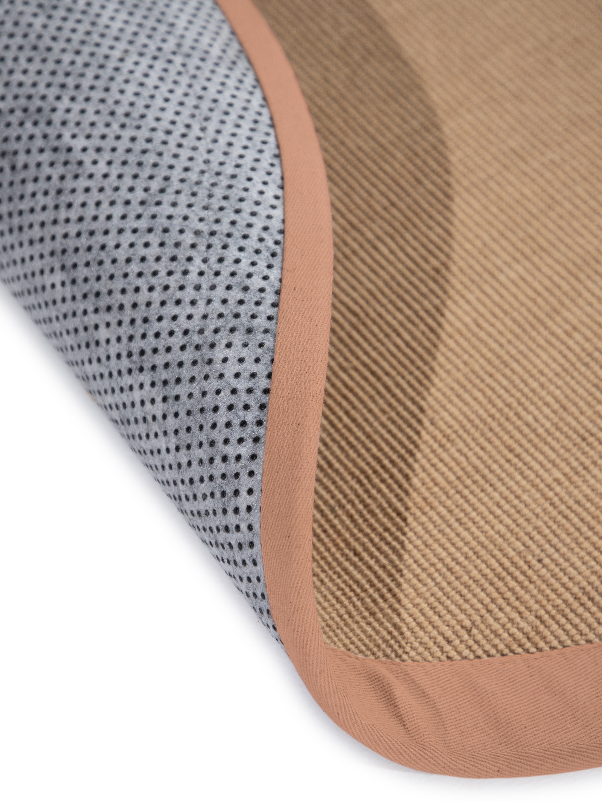 carpetfine Sisalteppich »Sisal«, rund, 5 mm Höhe, mit farbiger Bordüre, Anti-Rutsch Rückseite
