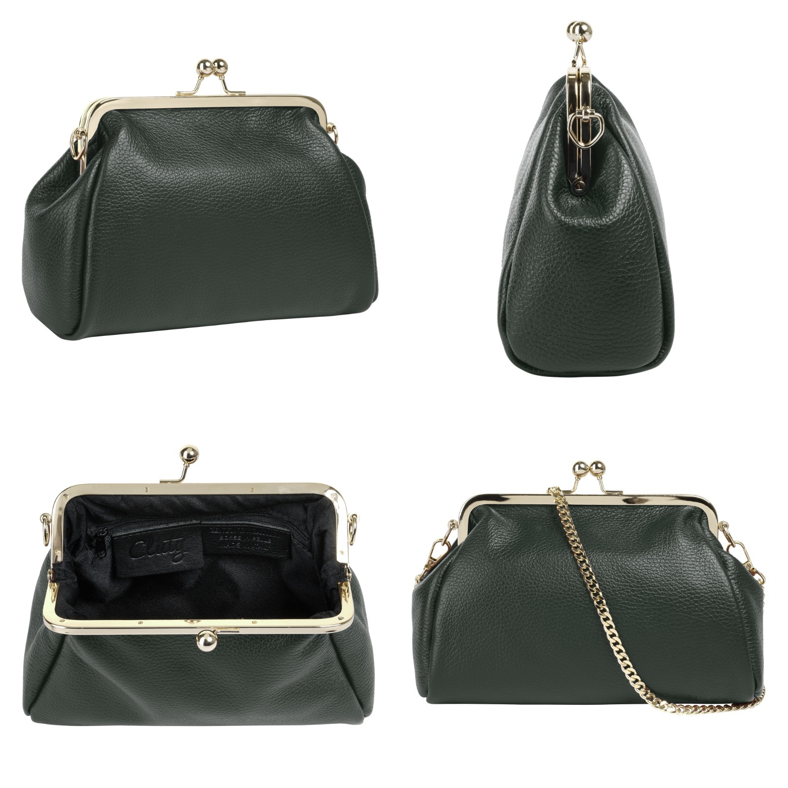 Cluty Abendtasche echt Leder, Made in Italy günstig online kaufen