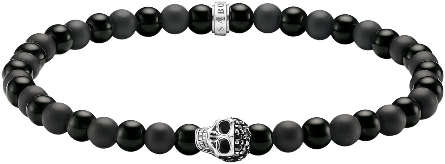 THOMAS SABO Armband »Talisman-Armband Skull/Totenkopf-Motiv, A2185-705-11-L19,L21«, mit Obsidian, Zirkonia (synth.)