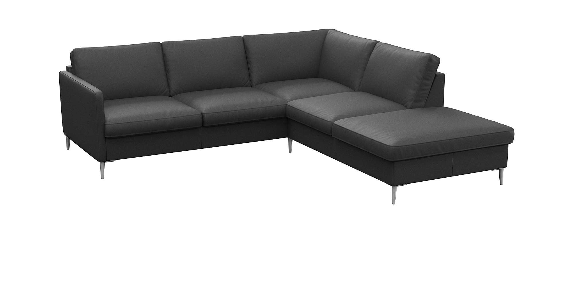 FLEXLUX Ecksofa »Fiore, L-Form«, schmale Armlehnen, Füße alufarben, B/T 234/225 cm, Kaltschaum im Sitz