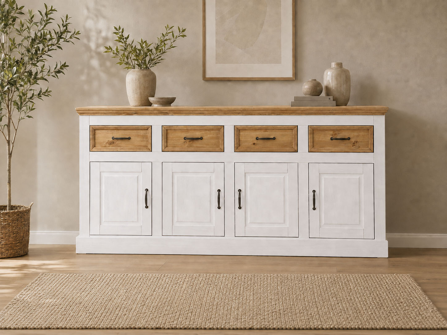 OTTO home Sideboard "Selma" Kommode mit 4 Türen und 4 Schubkästen