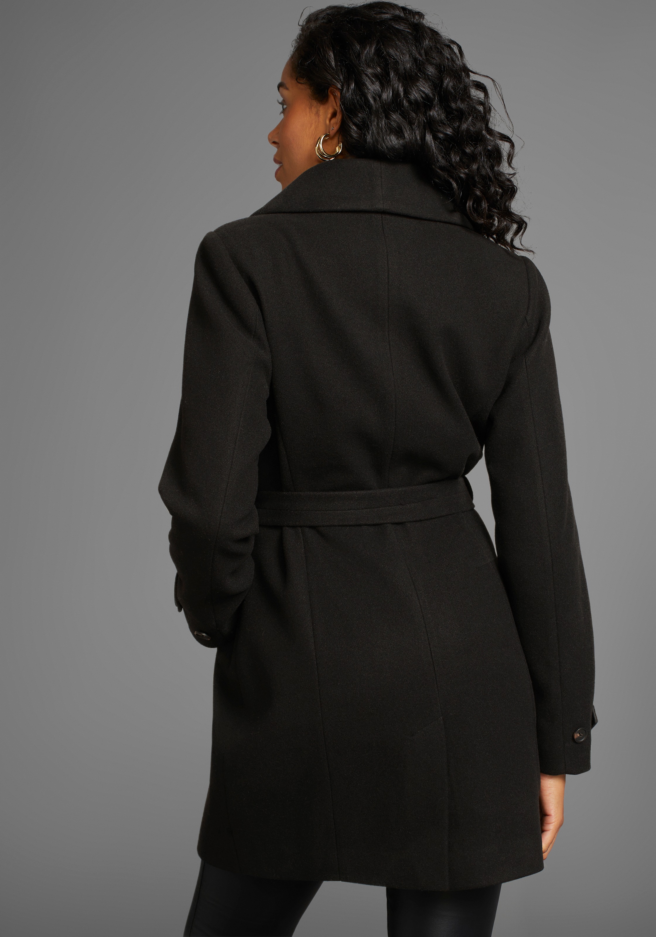 Laura Scott Wollmantel 2 mit Reverskragen und Gürtel günstig online kaufen