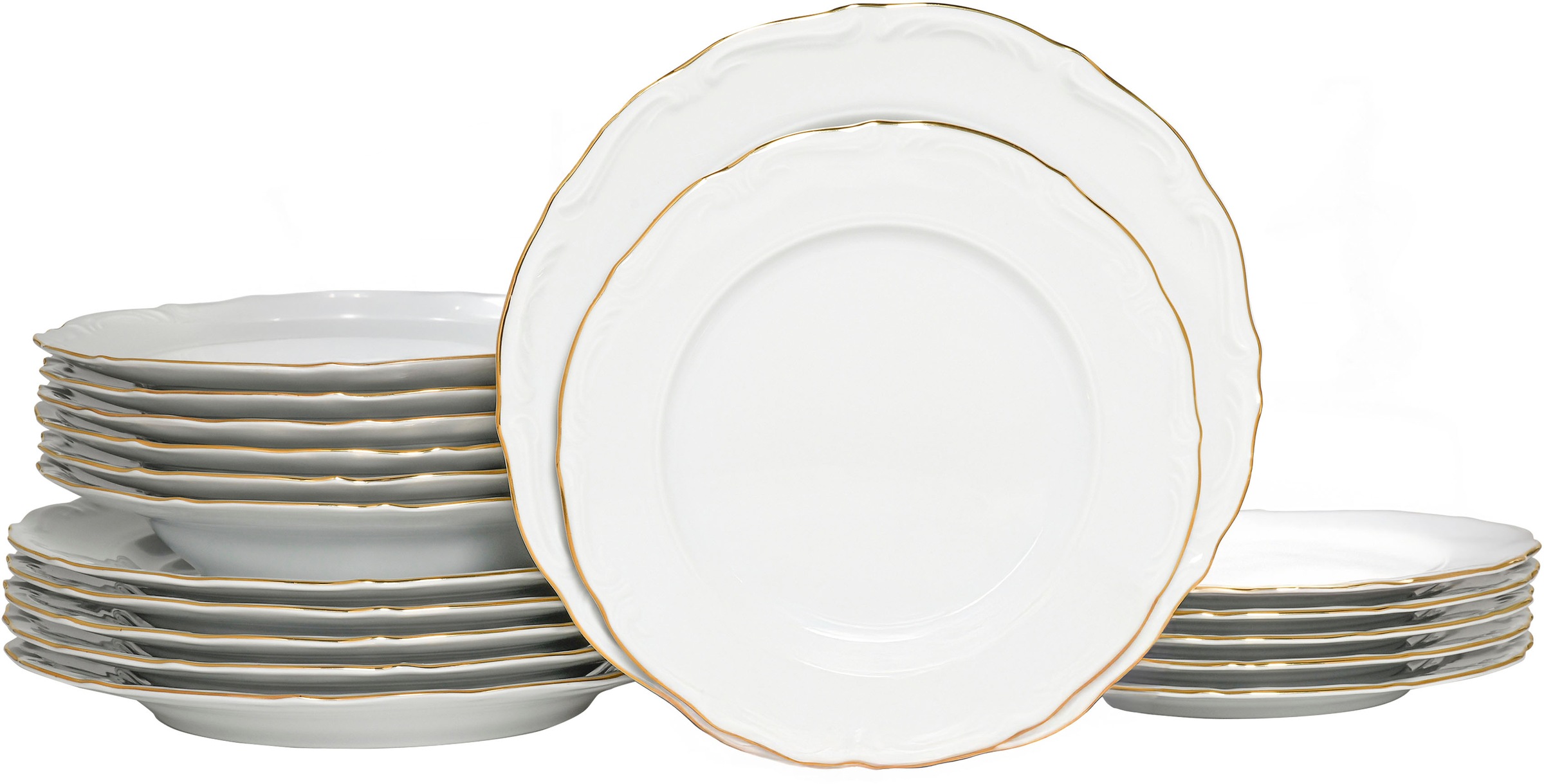 CreaTable Teller-Set "Maria Theresia, Teller Set 18-tlg" Traditionelle Porzellanform