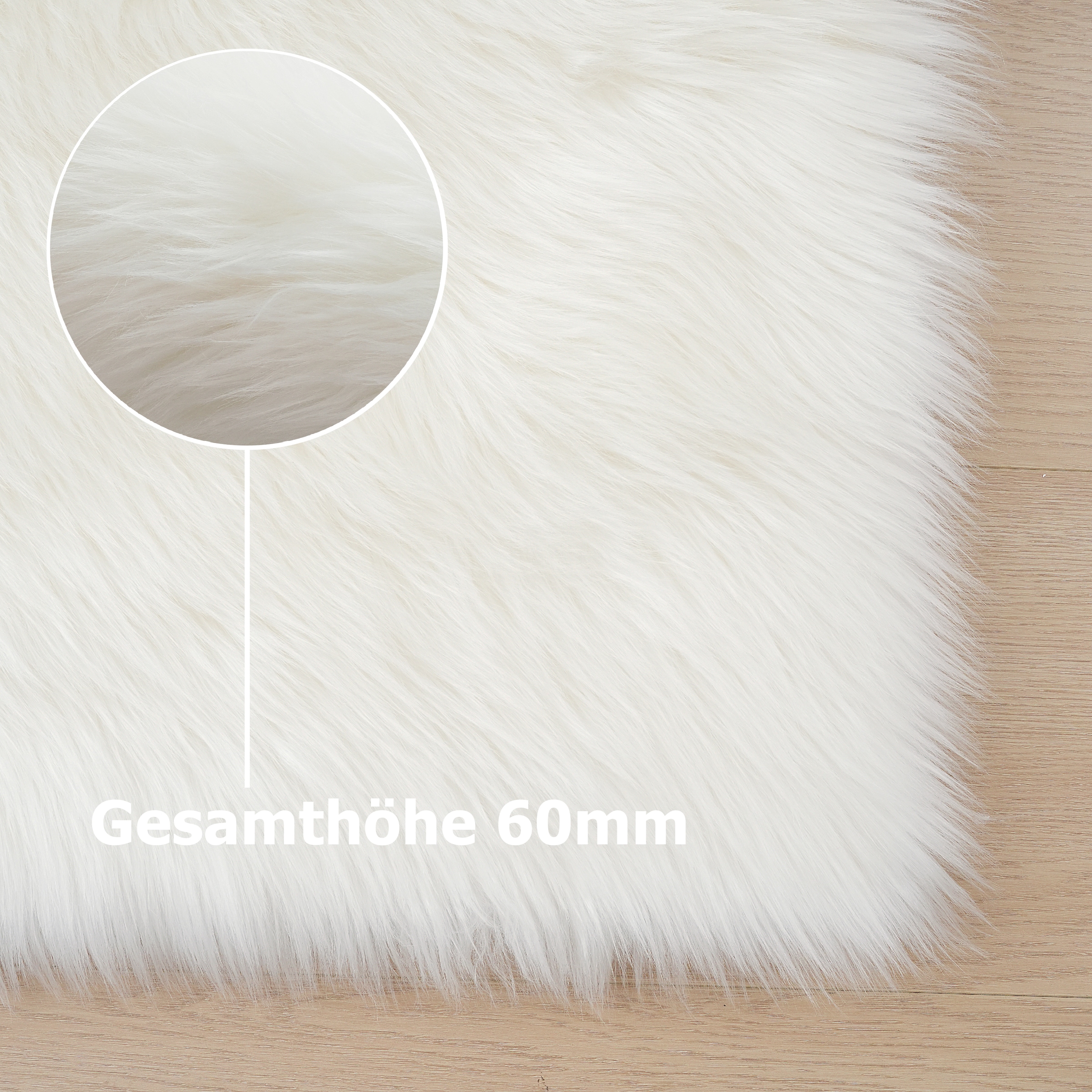 my home Fellteppich »Dena, Hochflor Teppiche, kuschelig weich«, rechteckig, 60 mm Höhe, Kunstfell, Uni-Farben, Wohnzimmer, Schlafzimmer, Esszimmer