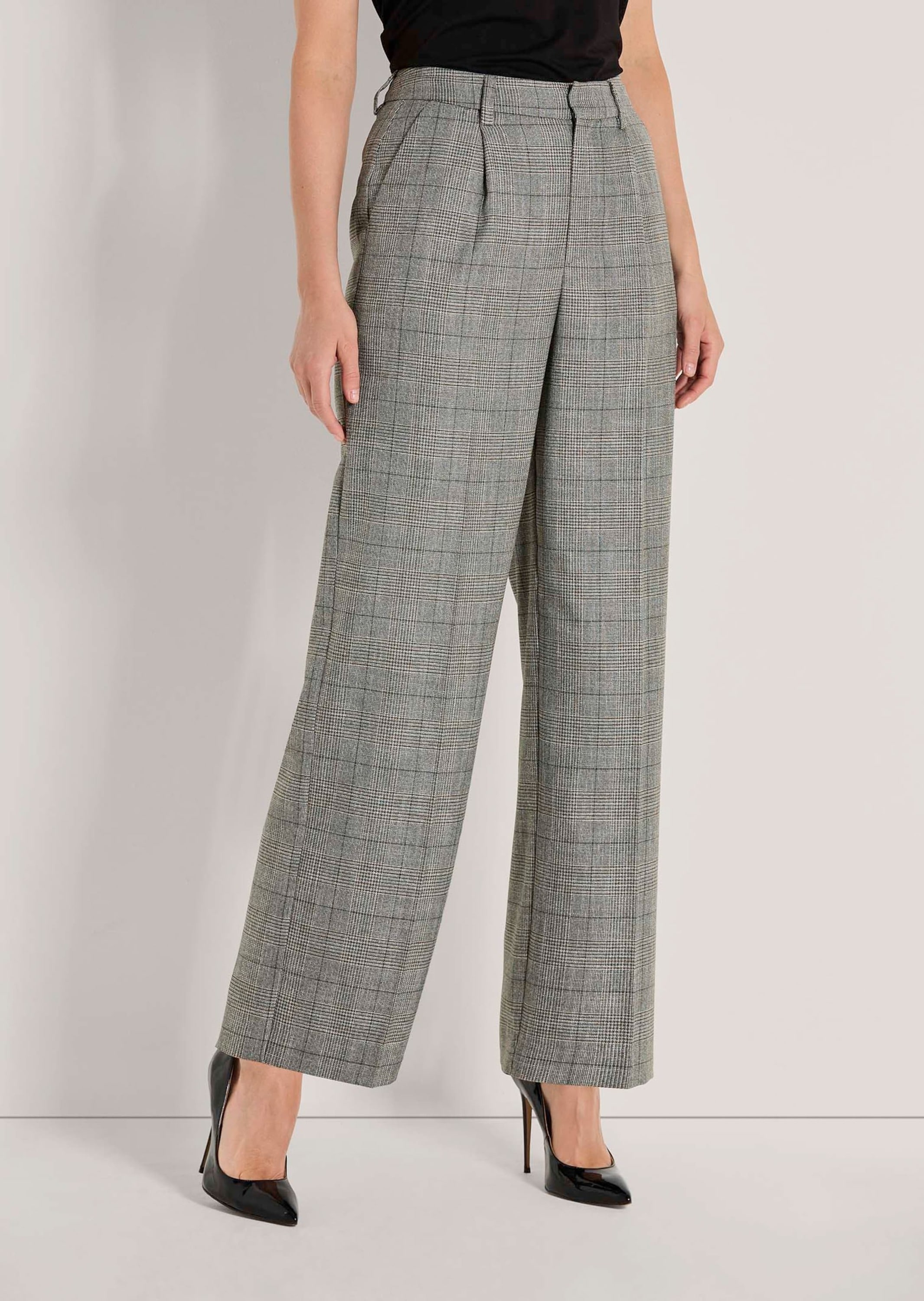 MADELEINE Bundfaltenhose »Bundfalten-Hose Glencheck-Hose mit weitem Bein«