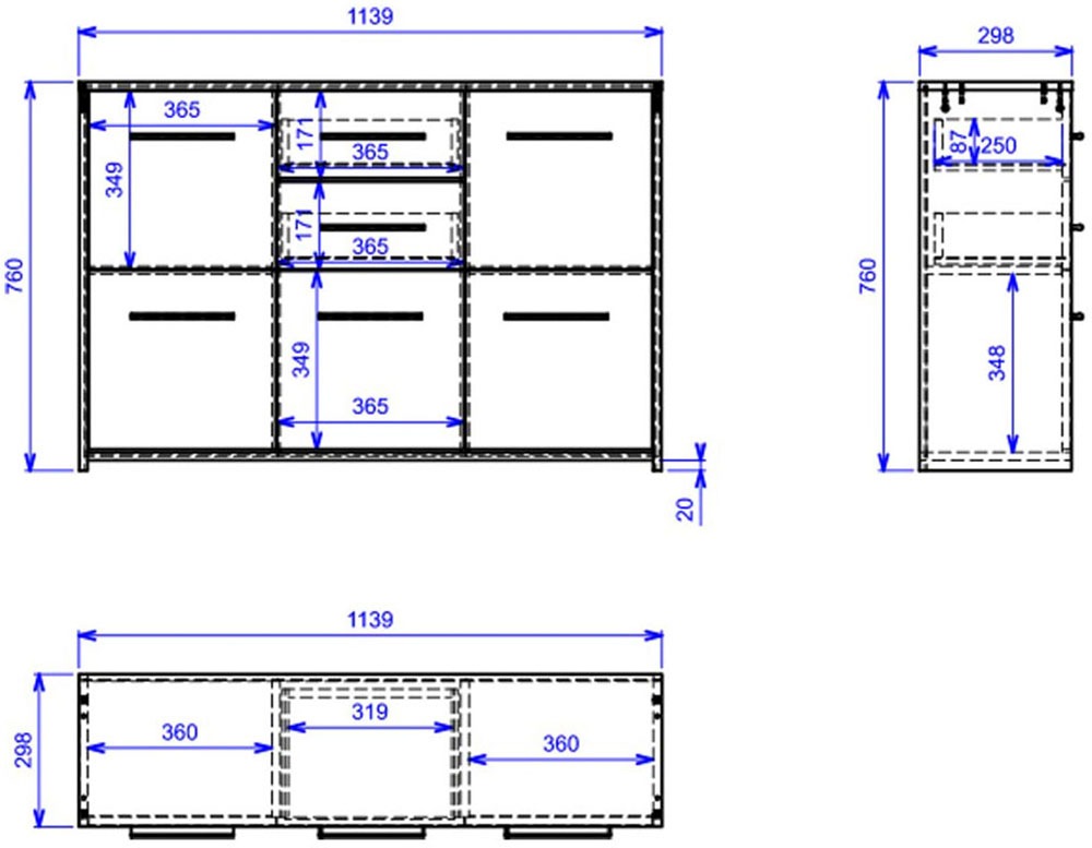 Inter Link Sideboard »Elvezia« 1 Stk. tlg. BxTxH: ca. 15 x 30 x 77 cm