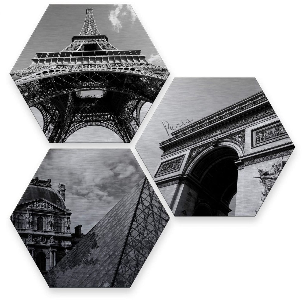 Wall-Art Mehrteilige Bilder »Silbereffekt Impression of Paris«, (Set, 3 St.)  kaufen | BAUR