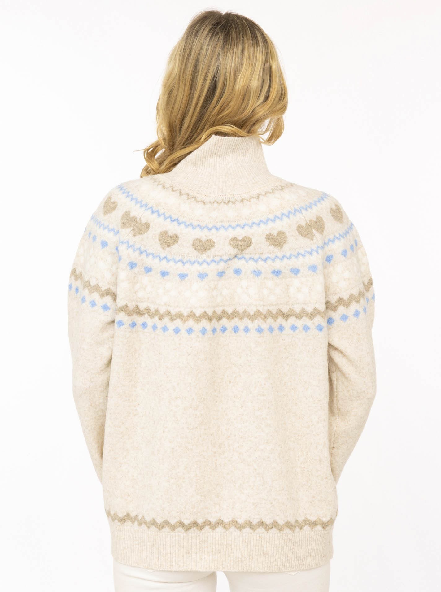 Zwillingsherz Stehkragenpullover »"Norweger"« Norweger-Muster, hoher Kragen, oversize, komfortables Strick