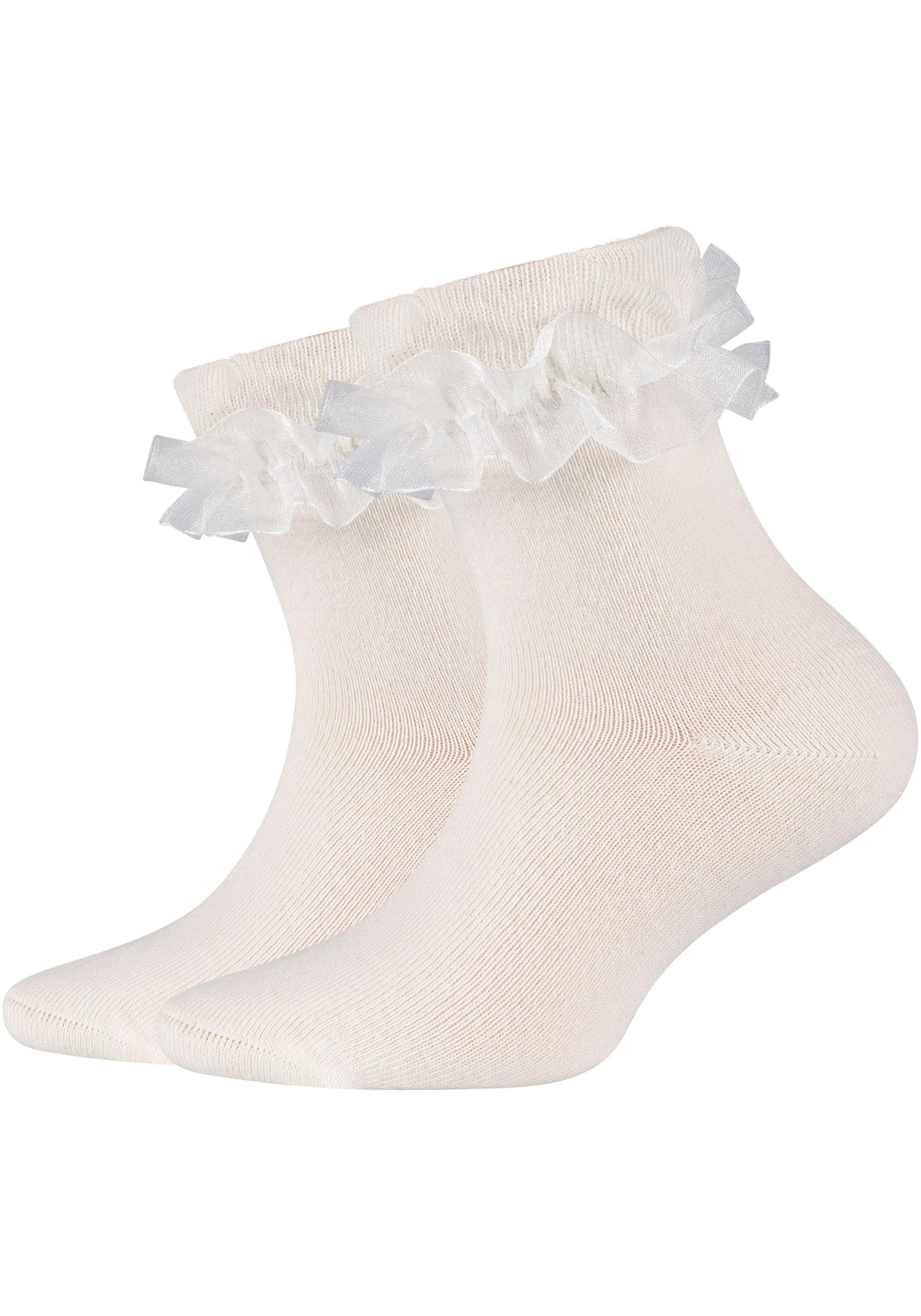 Camano Socken »ca-soft«, (4 Paar), mit romantischem Rüschendesign