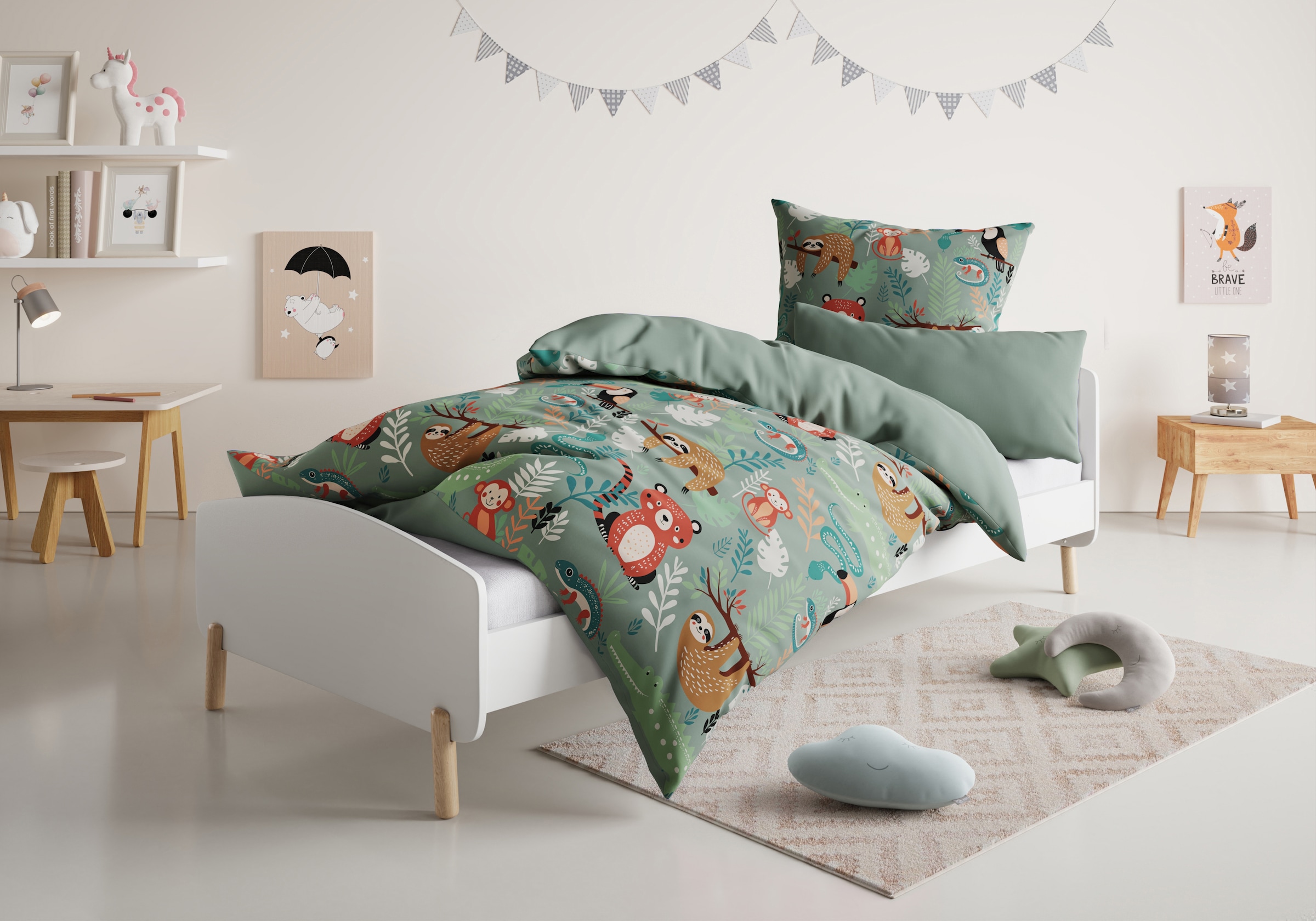 Lüttenhütt Kinderbettwäsche "CUDDLEE" 2 Stk. tlg. in vielen Designs: Dino,E günstig online kaufen