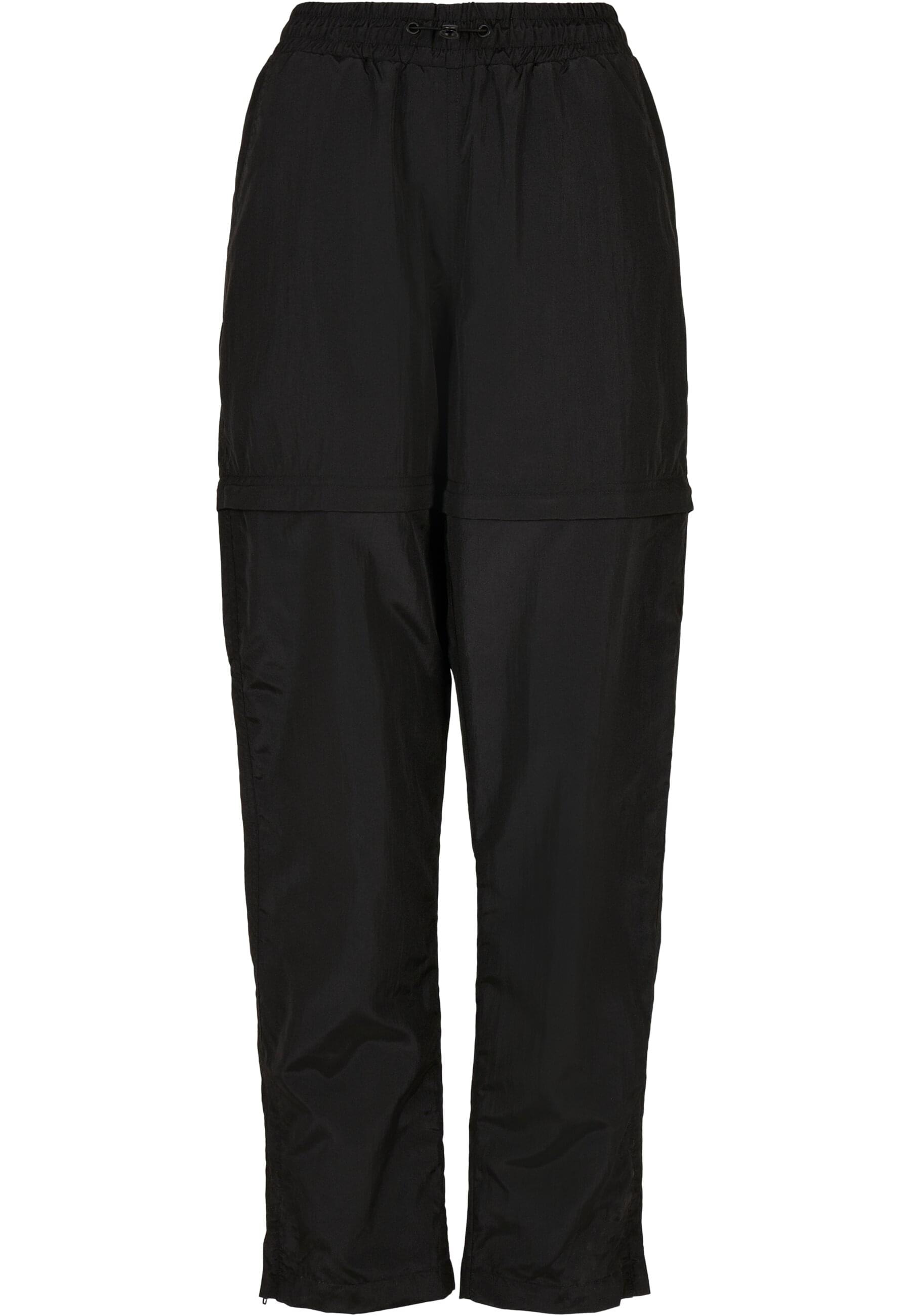 URBAN CLASSICS Stoffhose »Urban Classics Damen Ladies Shiny Crinkle Nylon Zip Pants«, (1 tlg.)