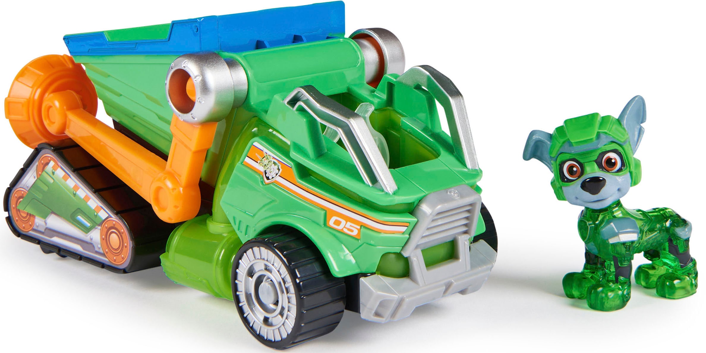 Spin Master Spielzeug-Auto »PAW Rocky«, Welpenfigur, BAUR Der Mülltransporter Soundeffekt Kinofilm: mit Patrol, | Superhelden-Basis-Fahrzeug und Mighty von Licht