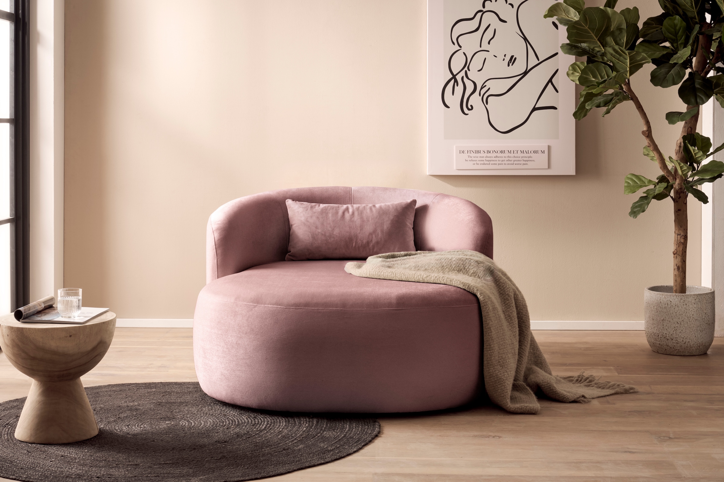 LeGer Home by Lena Gercke XXL-Sessel »Yllara, moderner Lesesessel, Loveseat mit großzügiger Sitzfläche« mit geschwungener Rückenlehne in Samt oder Struktur