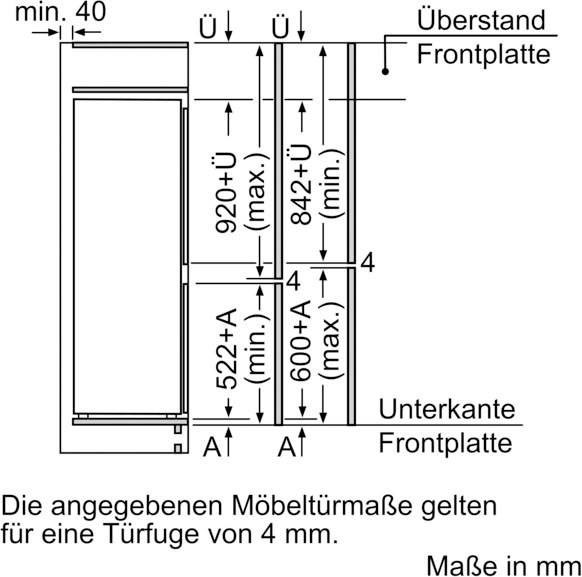 SIEMENS Einbaukühlgefrierkombination »KI67VVSF0«, KI67VVSF0, 144,6 cm hoch, 54,1 cm breit