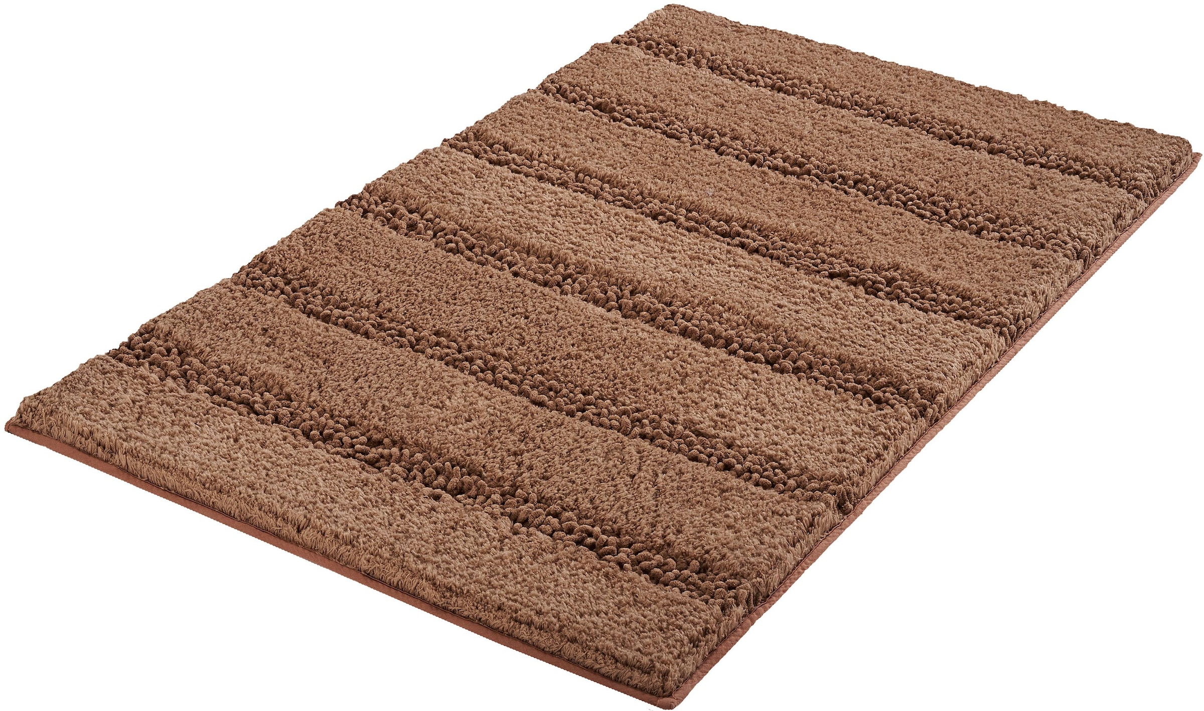 Kleine Wolke Badematte "Monrovia, Badvorleger, Badezimmer Teppich" Höhe 23 mm rutschhemmend beschichtet fußbodenheizungsgeeignet Badteppich, Uni Farben, gestreift, aus Mikrofaser, waschbar