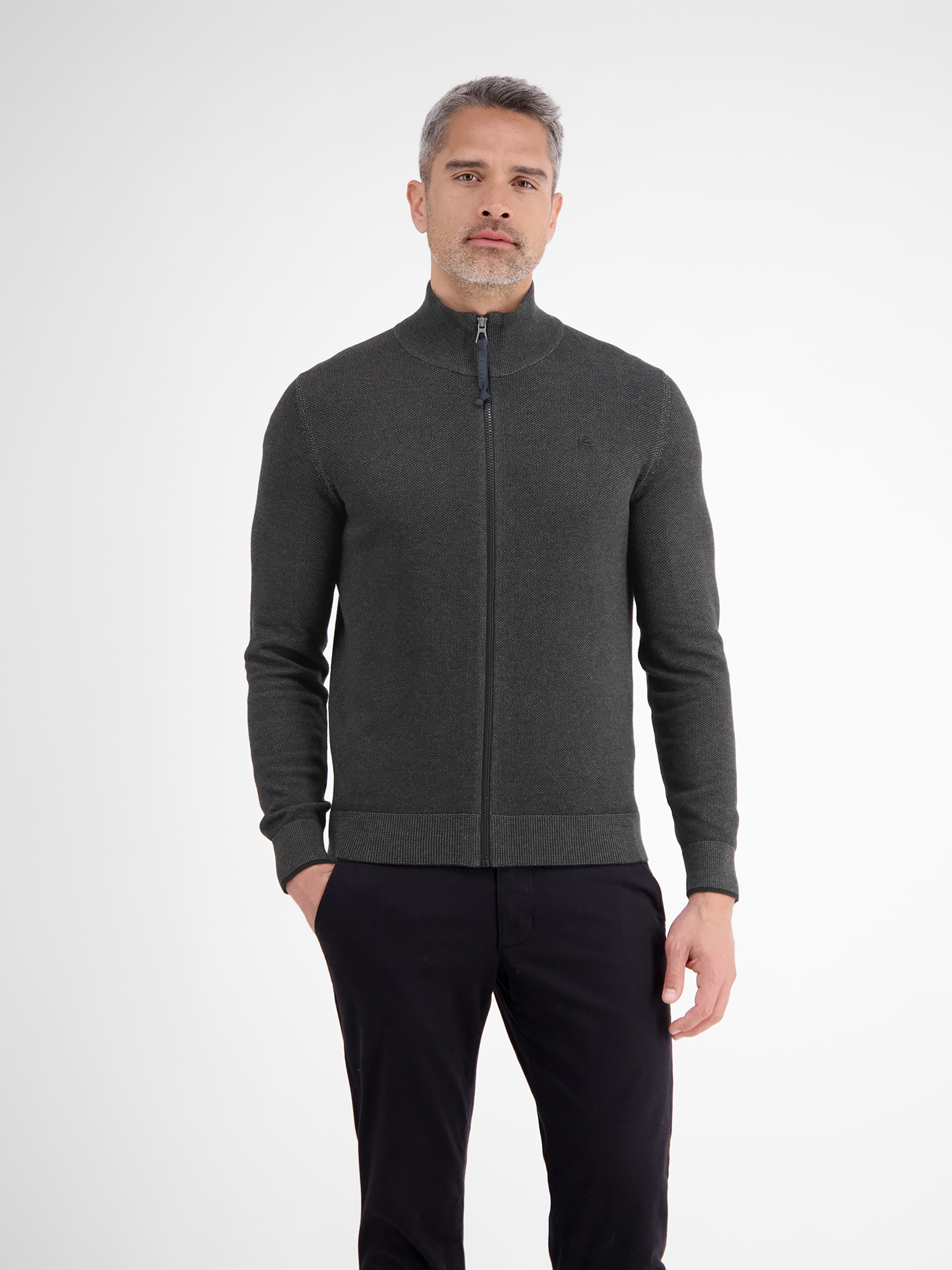 LERROS Strickjacke »LERROS Melange-Strickjacke für Herren«