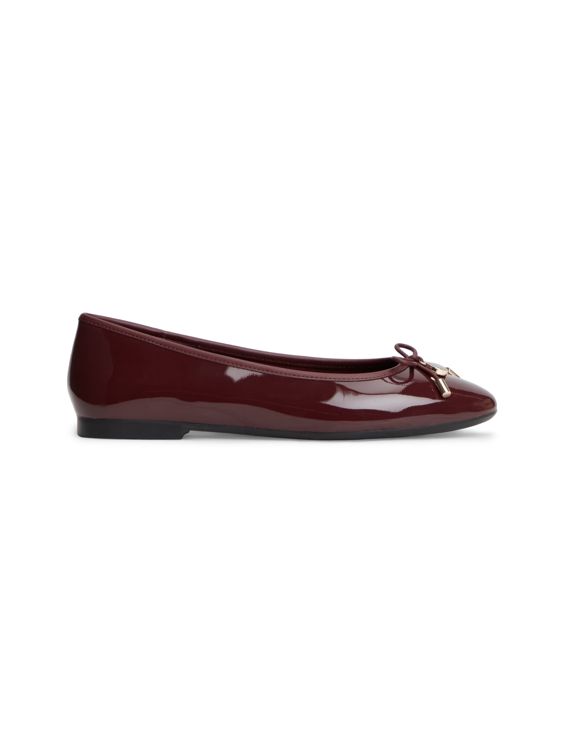 Tommy Hilfiger Ballerina »TH CHARM PATENT BALLERINA«  Businessschuh, Schlupfschuh mit goldfarbenem TH-Schmuckelement