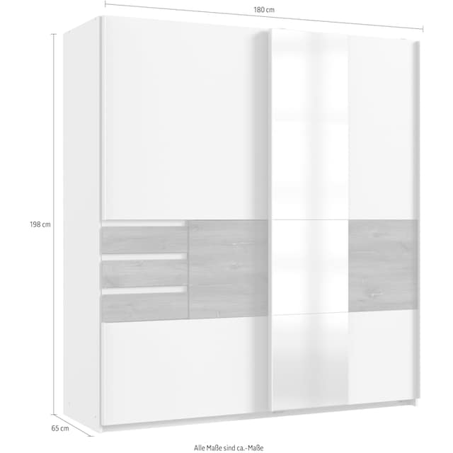 Wimex Schwebetürenschrank »Bamberg«, inklusive 5 Regalböden und 1  Kleiderstange | BAUR
