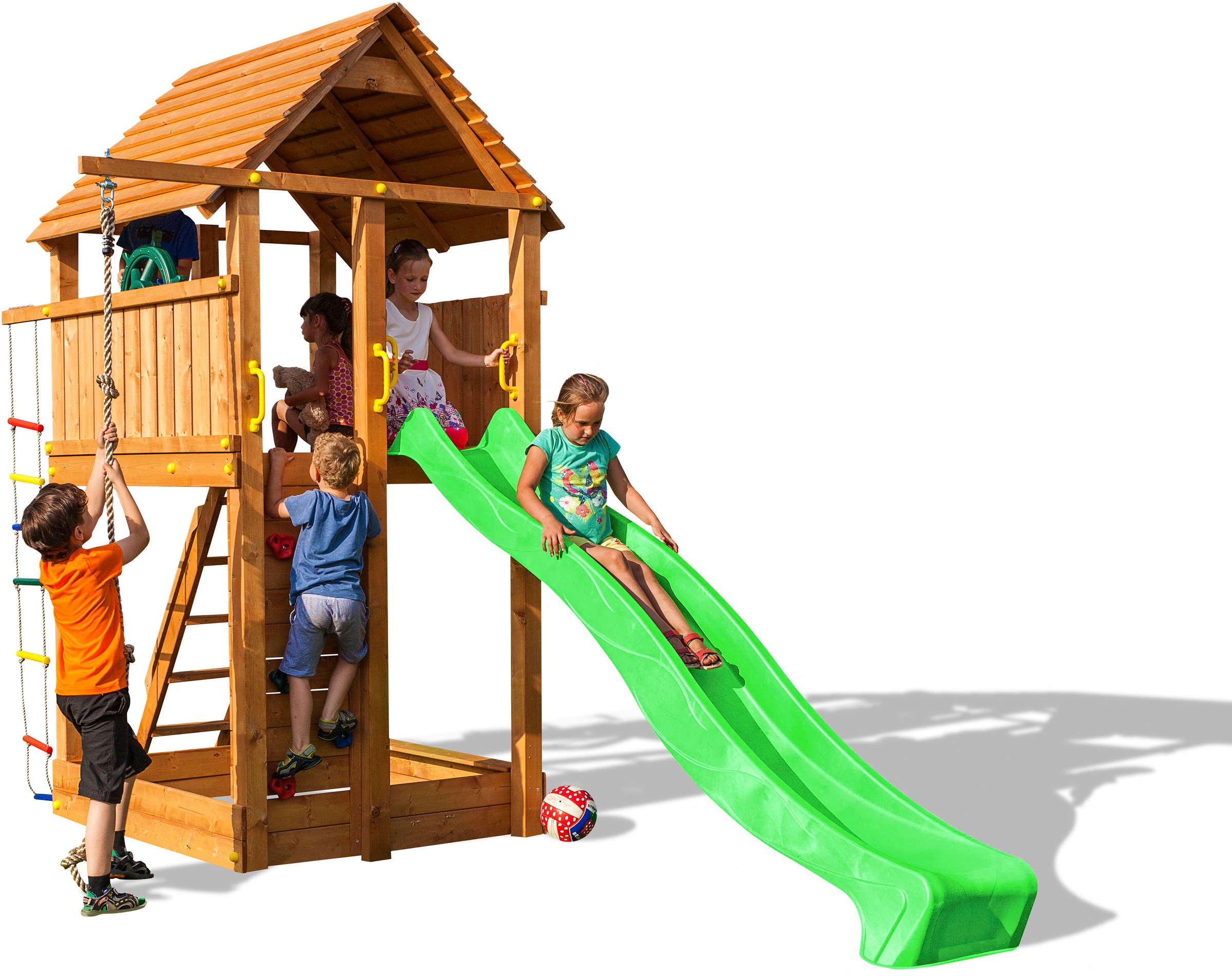 FUNGOO Spielturm »FORTRESS«, mit Schaukel & Rutsche