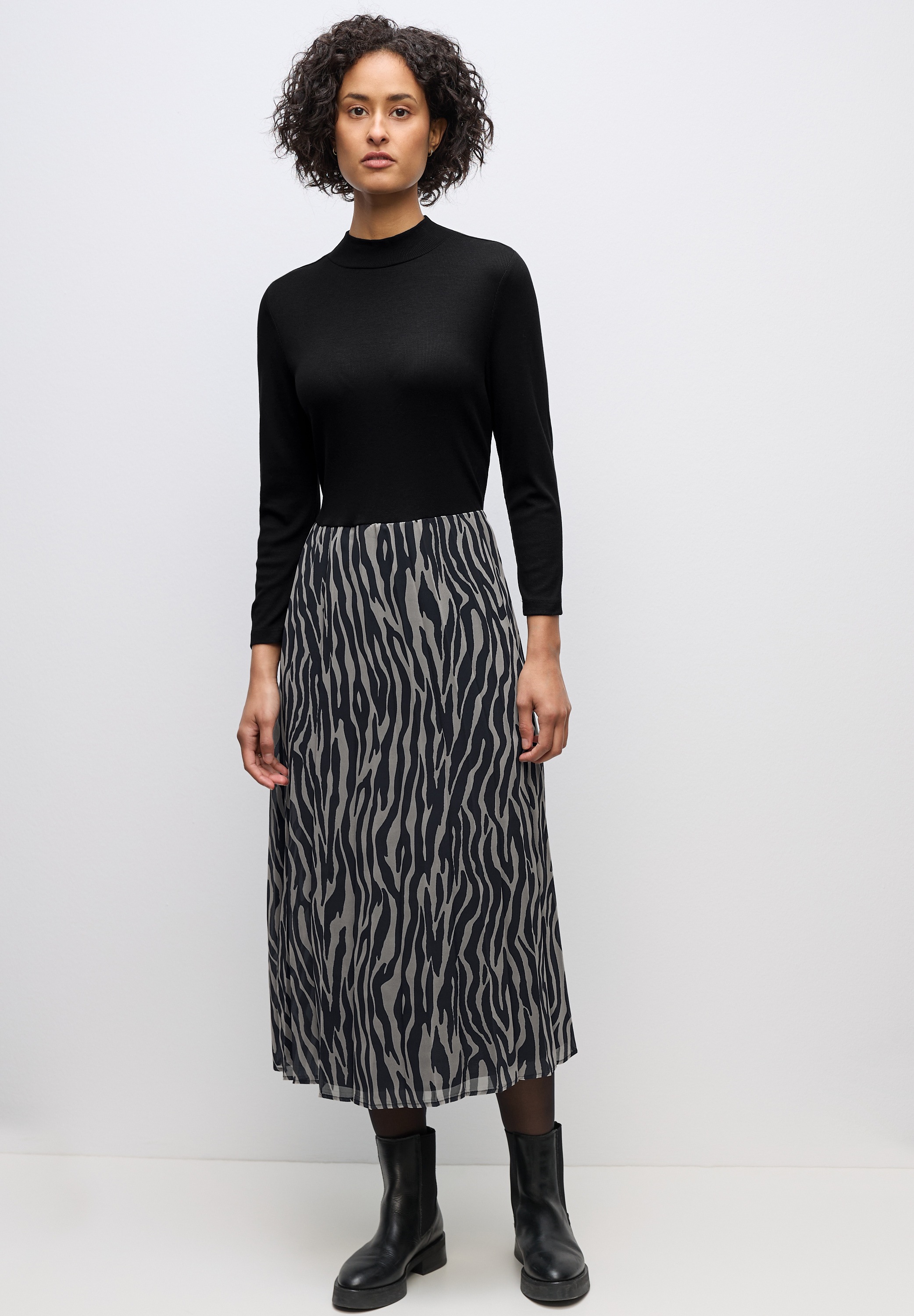 Thumbnail - STREET ONE Midikleid Ohne Taschen mit Zebramuster