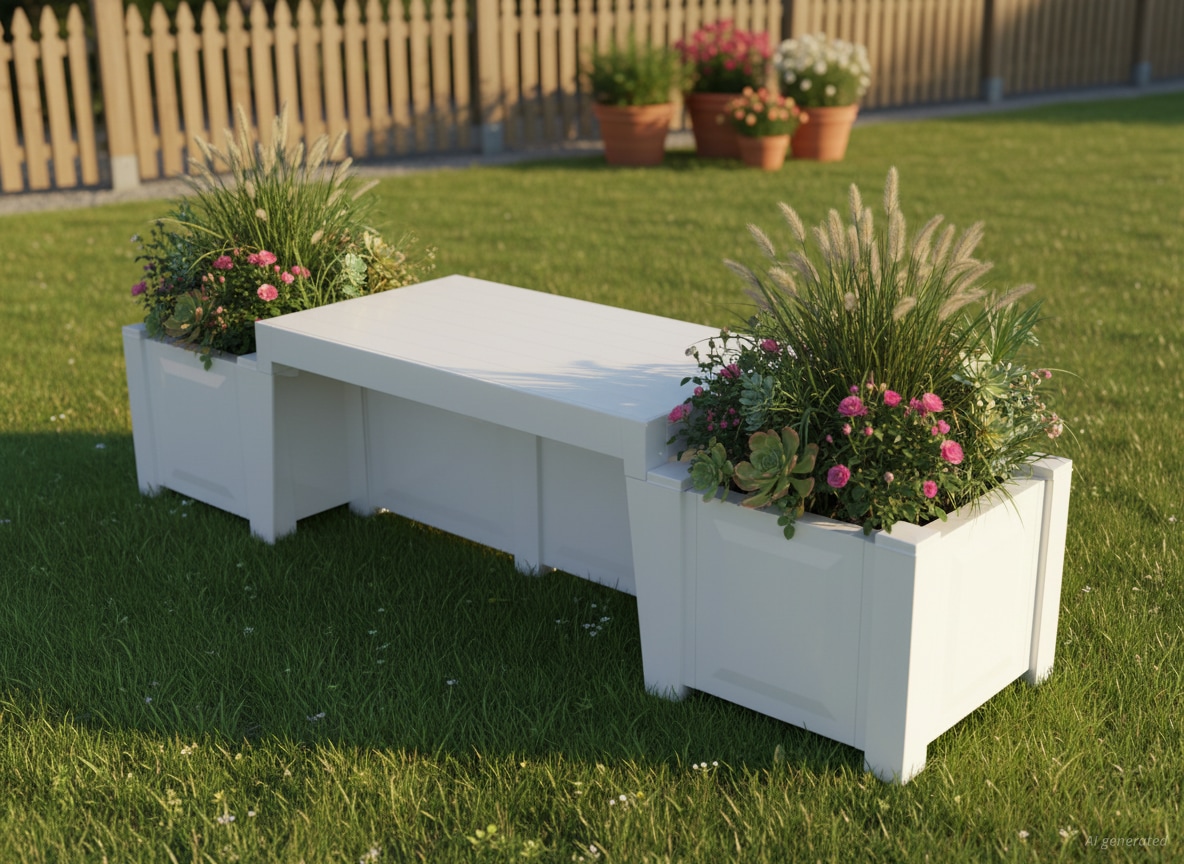 KHW Gartenbank »Berlin« mit zwei Pflanzkästen, weiß