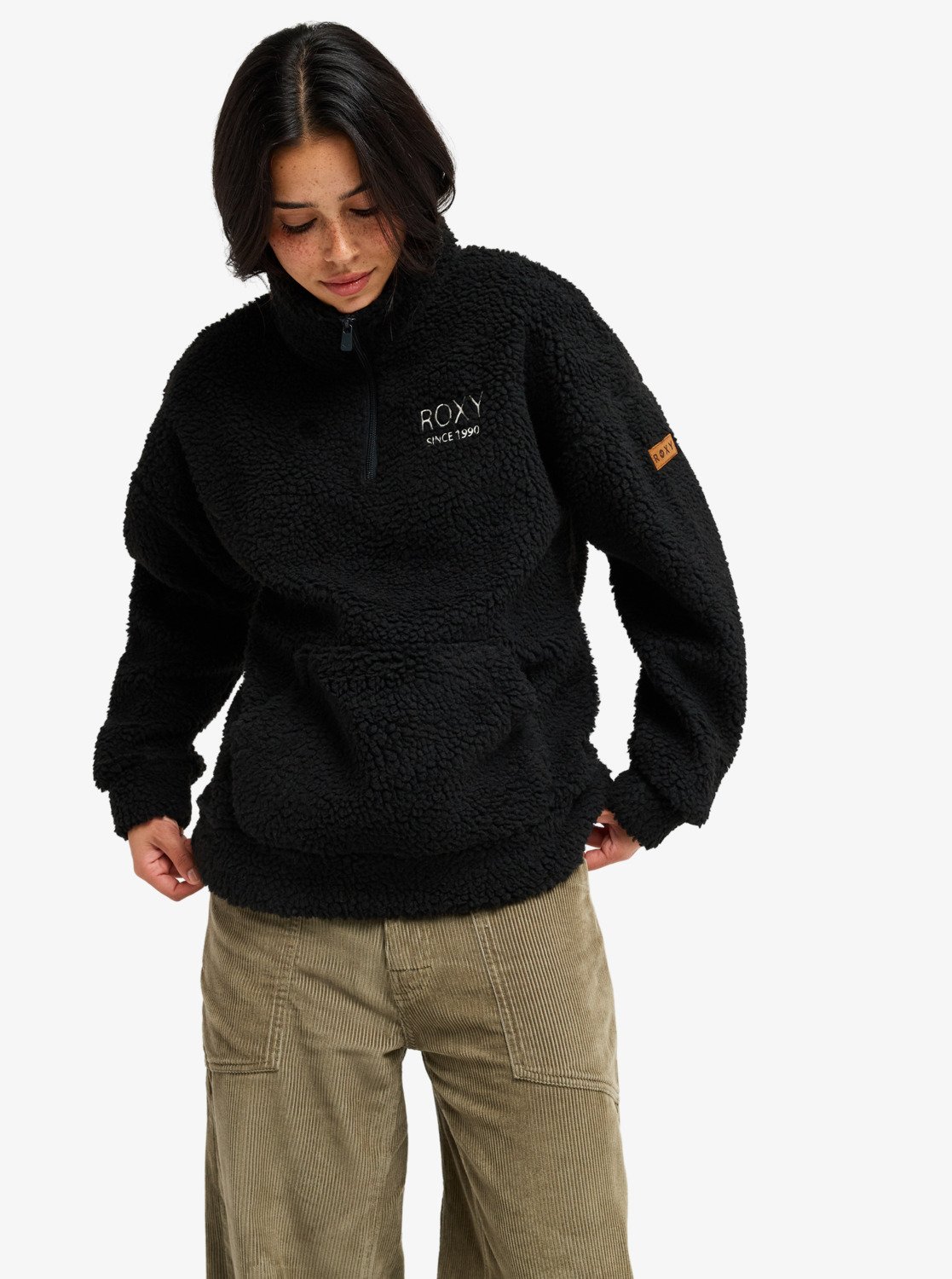Roxy Strickfleece-Pullover "LIVE OUT LOUD ART" mit Stehkragen