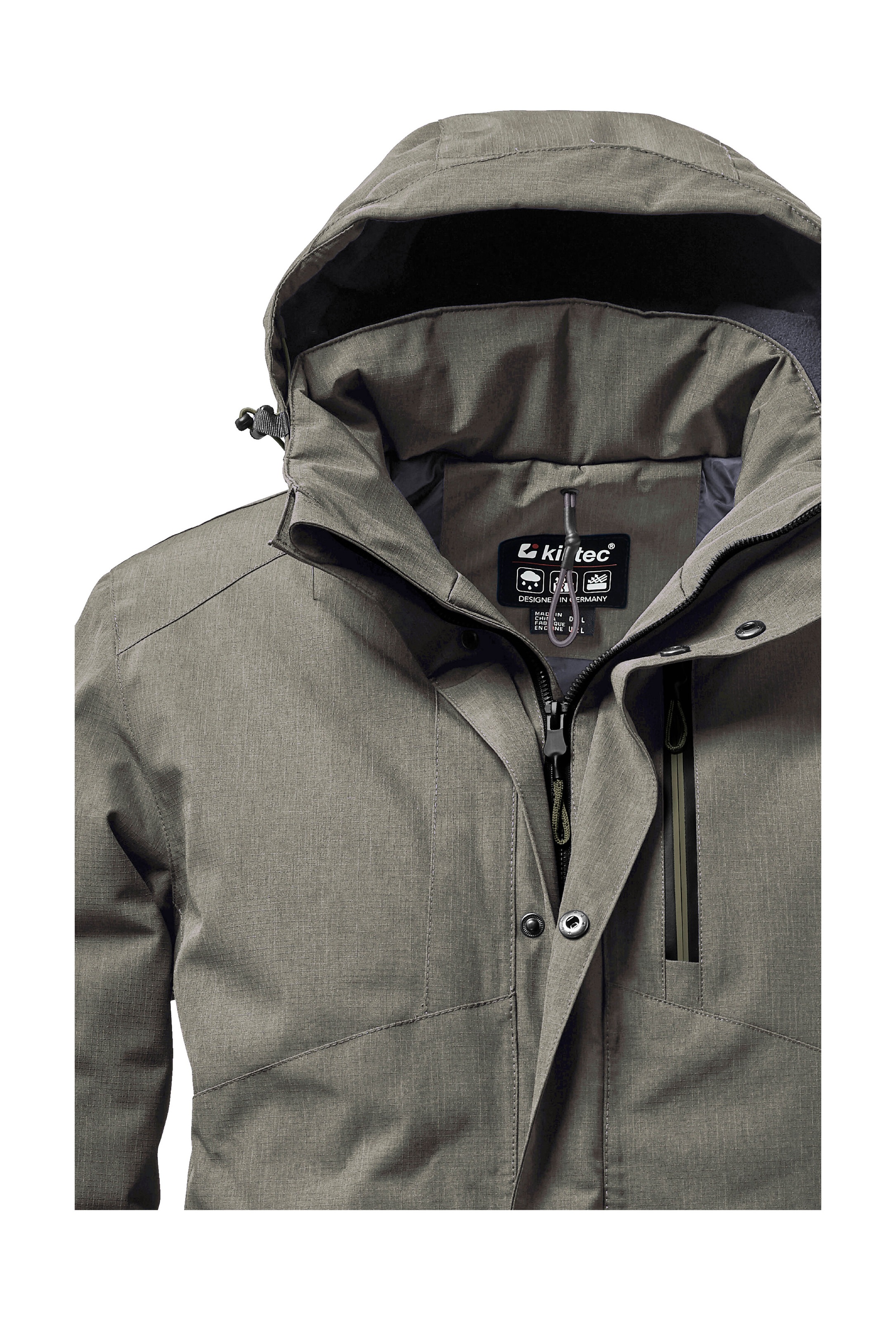 Killtec Outdoorjacke »KOW 161 MN JCKT«, Wasser- und winddichte Funktionsjacke mit abnehmbarer Kapuze