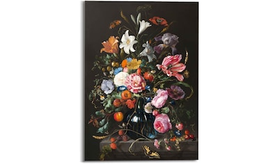 Glasbild »Glasbild Stilleben mit Blumen Mauritshuis - Alte Meister«, Blumen, (1 St.)