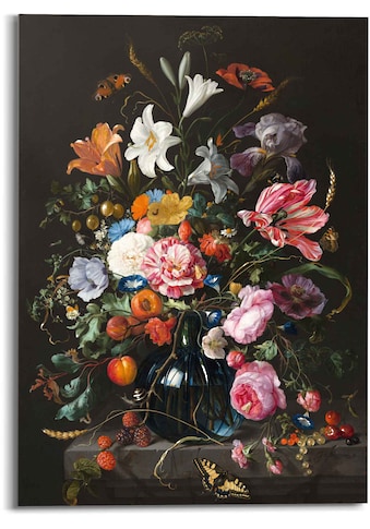 Glasbild »Glasbild Stilleben mit Blumen Mauritshuis - Alte Meister«, Blumen, (1 St.)