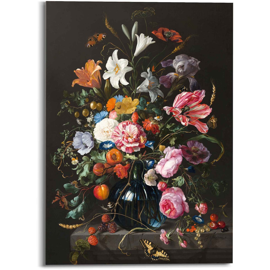 Reinders! Glasbild »Glasbild Stilleben mit Blumen Mauritshuis - Alte Meister«, Blumen, (1 St.)