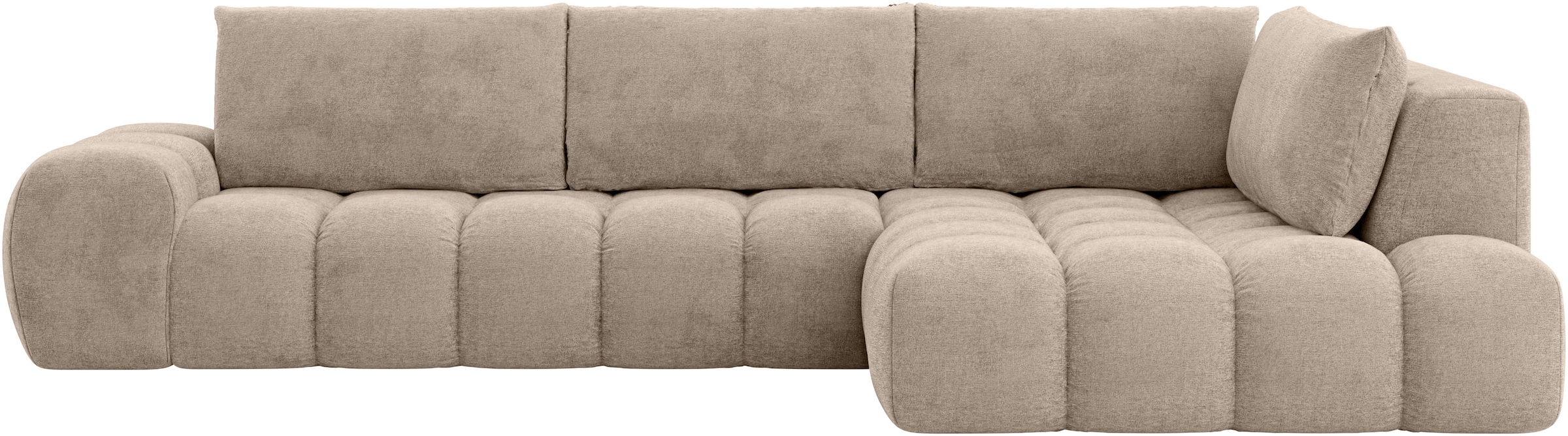 INOSIGN Ecksofa »AZITA Designsofa, elegant und bequem L-Form, Bubble-Optik«, lose Rückenkissen, traumhafte Steppung, Maße B/T/H: 352/210/72 cm