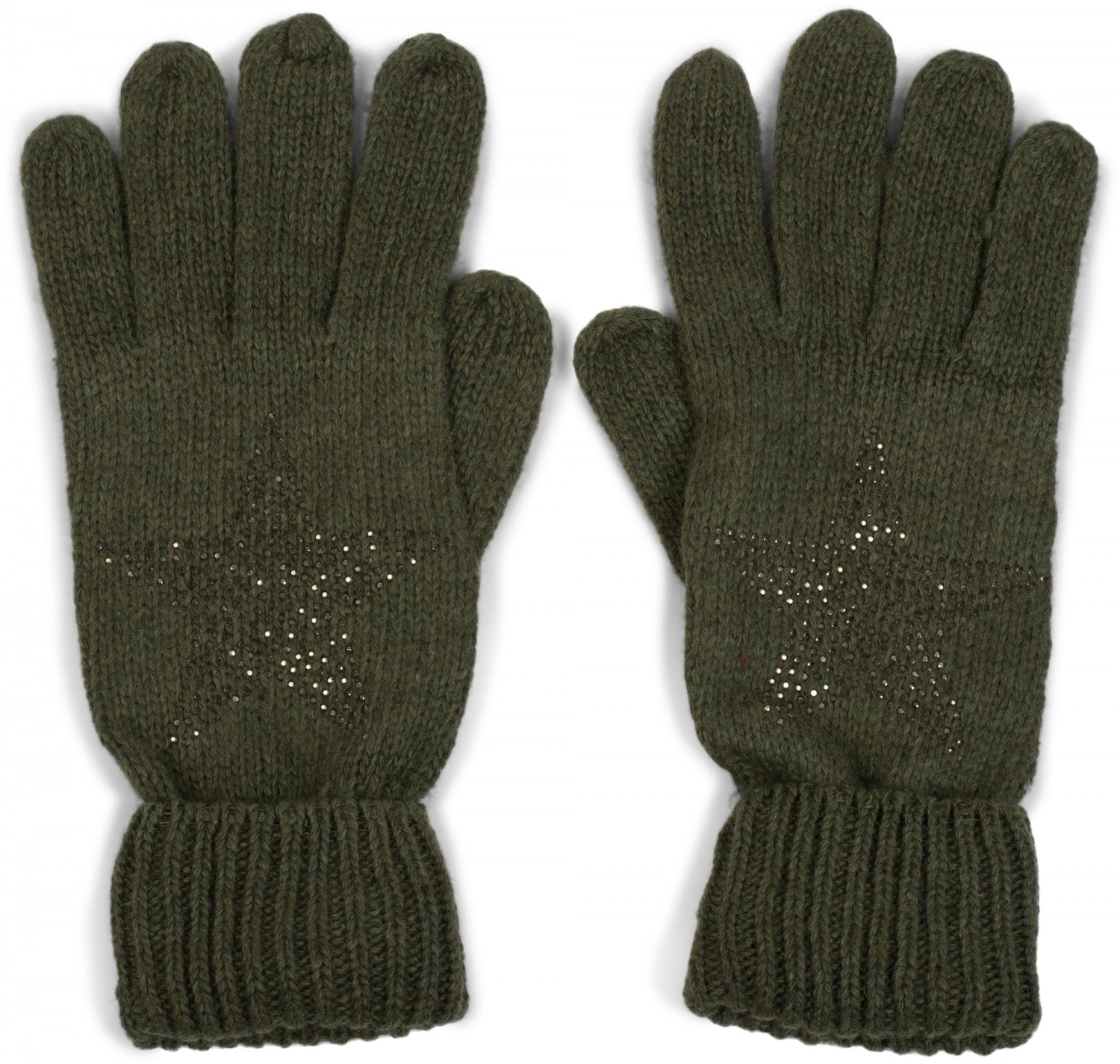 styleBREAKER Strickhandschuhe "Strick Handschuhe mit Strass Stern" 1 Stk.