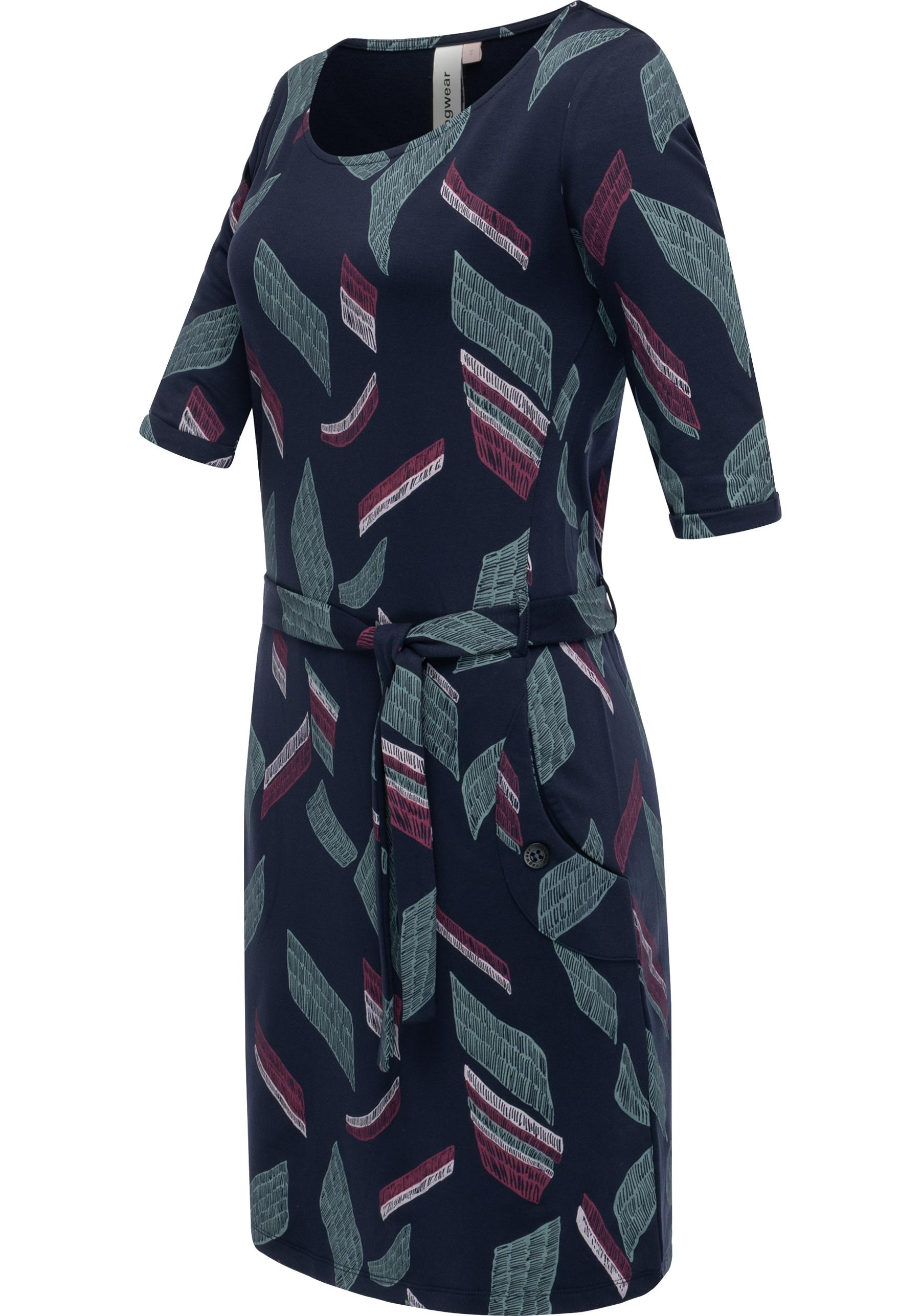 Ragwear Jerseykleid "Kenisha Print" Außentaschen  Eingrifftaschen Midikleid günstig online kaufen