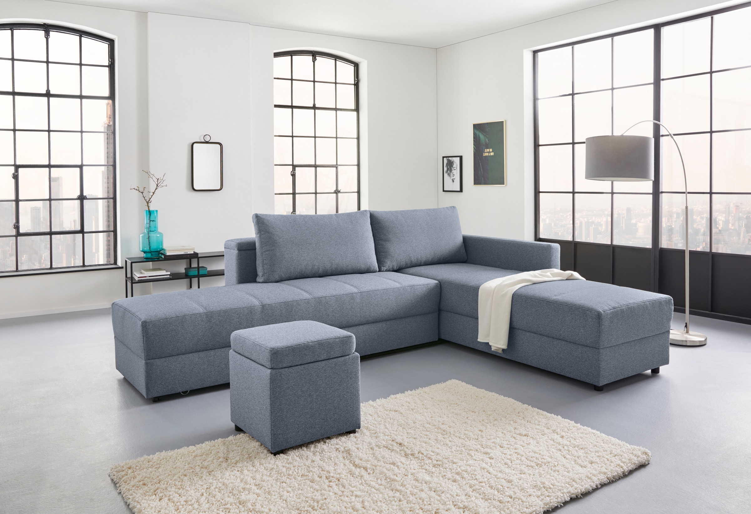 LOOKS by Wolfgang Joop Ecksofa »LooksIII L-Form«, durch Drehfunktion zum Bett wandelbar, inklusive Staufach