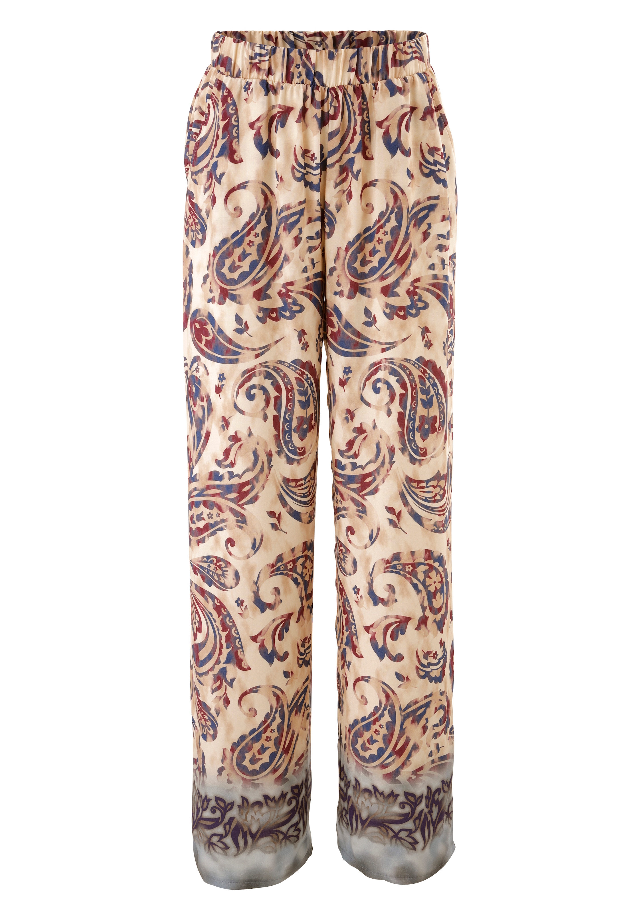 Aniston CASUAL Schlupfhose  mit trendigem Paisley-Druck und Bordüre am Saum - NEUE KOLLEKTION