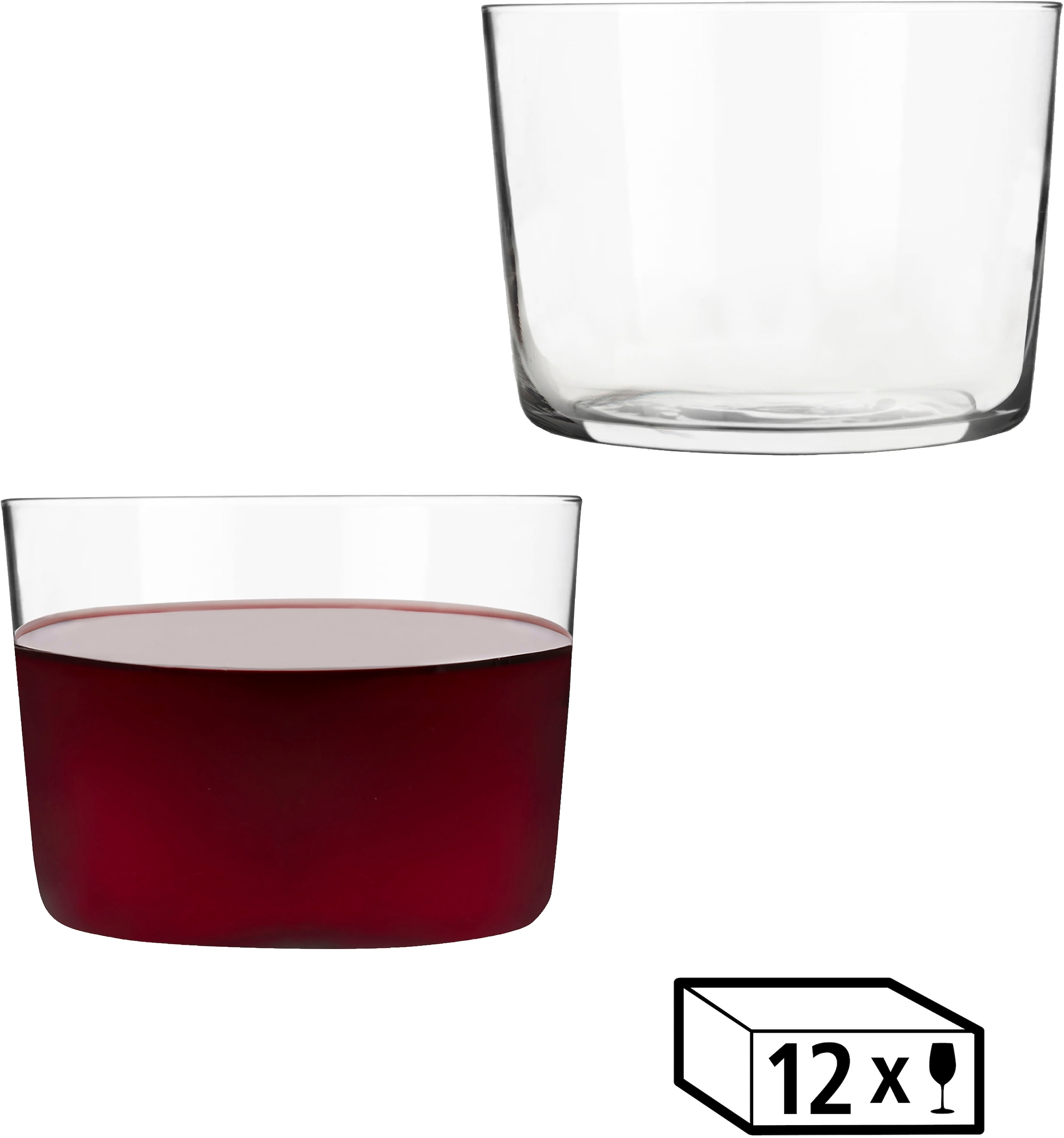 LIBBEY Gläser-Set »Libbey Rocks Glas, 12er Set -CIDRA-«, (Set, 12 tlg.), 229 ml, hochwertig verarbeitet, im modernen Design