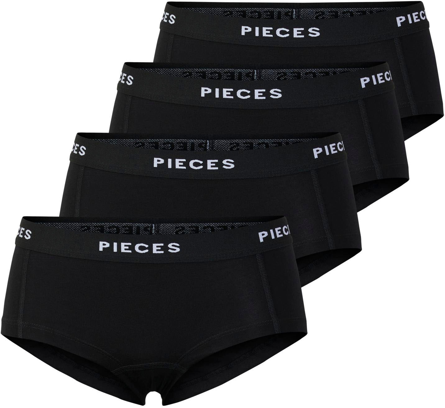 pieces Hipster "PCLOGO LADY 4 PACK SOLID NOOS BC", (Packung, 4 St., 4er-Pack)