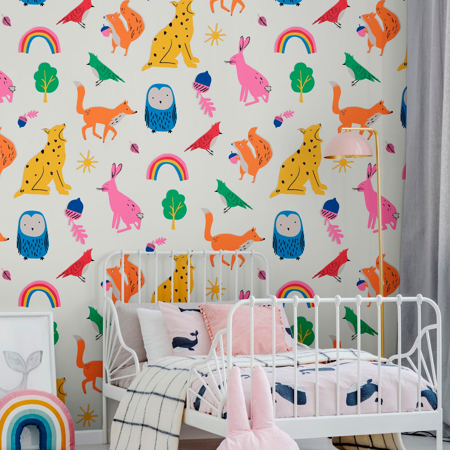 Joules Vliestapete »Country Critters Heroes White / Rainbow«, Motiv