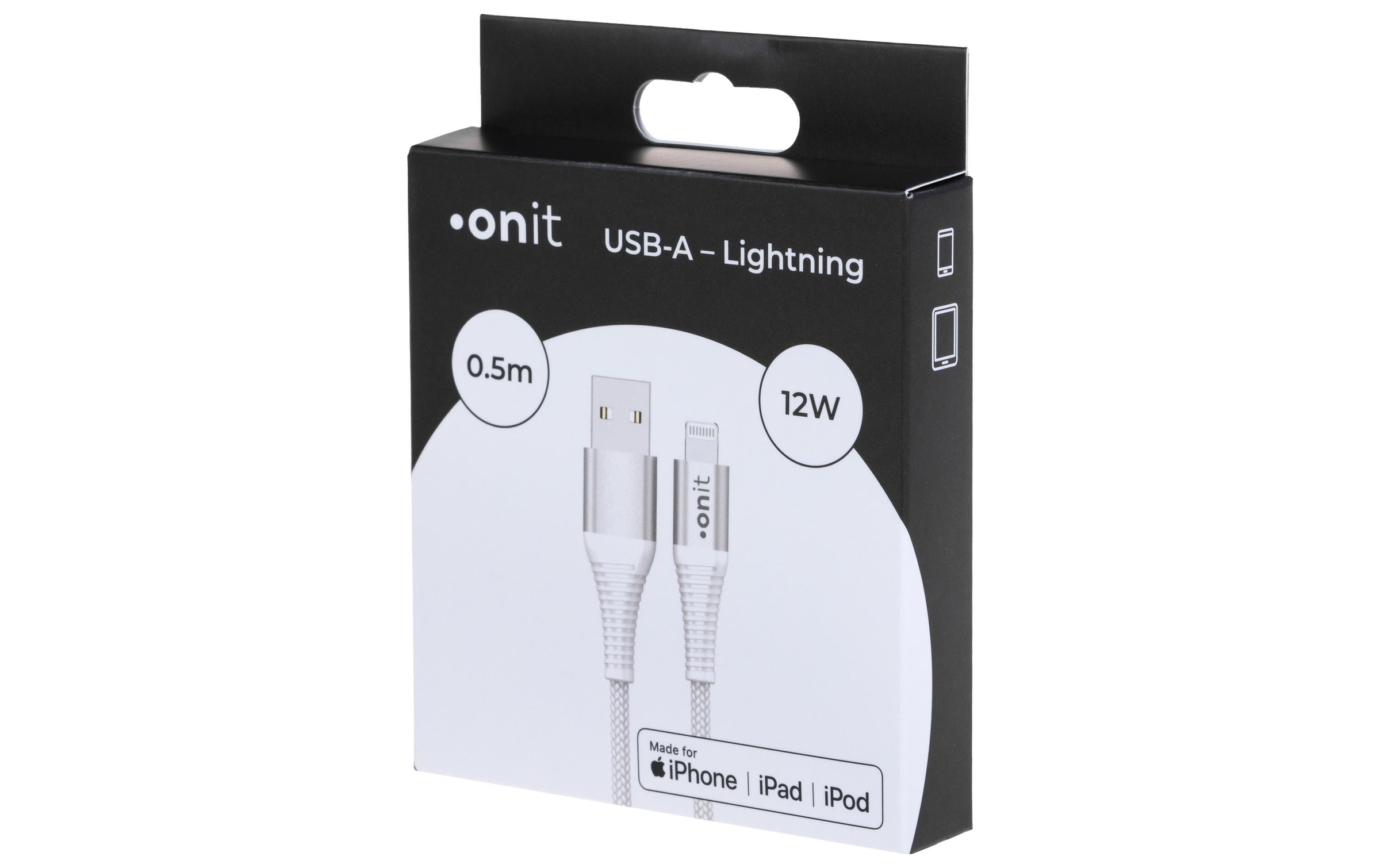 onit USB-Kabel »A-lightning weiss 0.5m« USB Typ A 500 cm Apple MFI zertifiziert