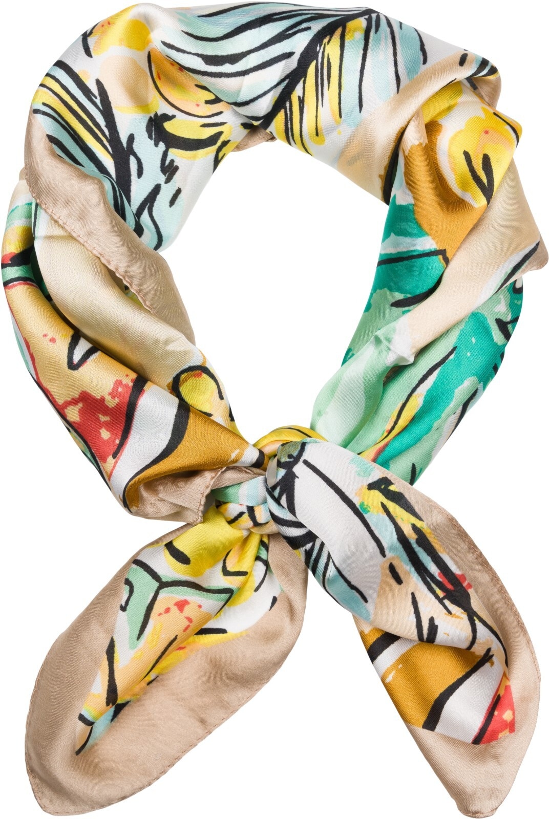 styleBREAKER Modetuch "Halstuch Palmen Muster Popart Style" 1 Stk.