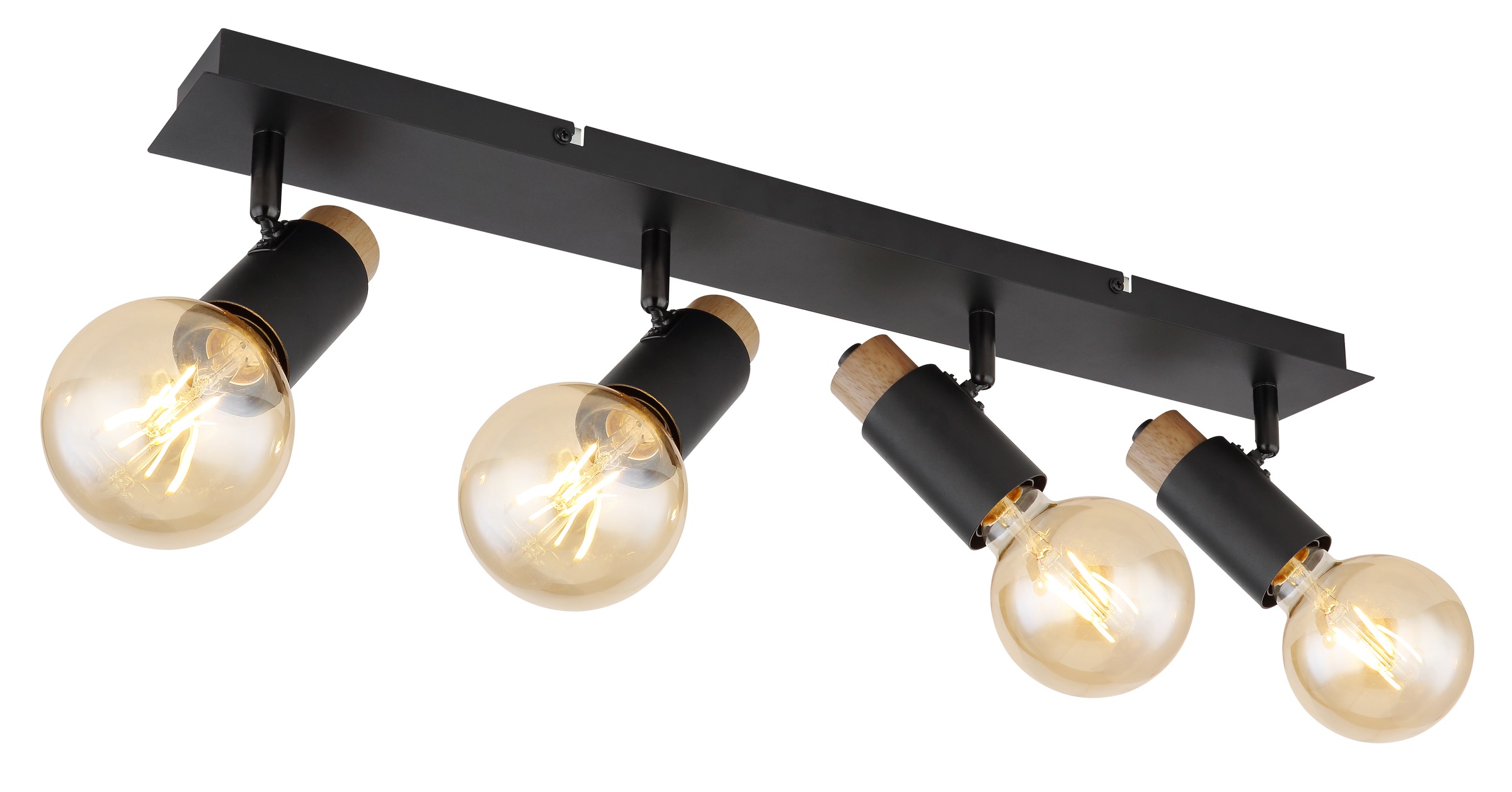 GLOBO LIGHTING Deckenspot »MATTI« E27 1 Stk. Holzoptik Strahler schwarz matt, beweglich, für Wohnräume