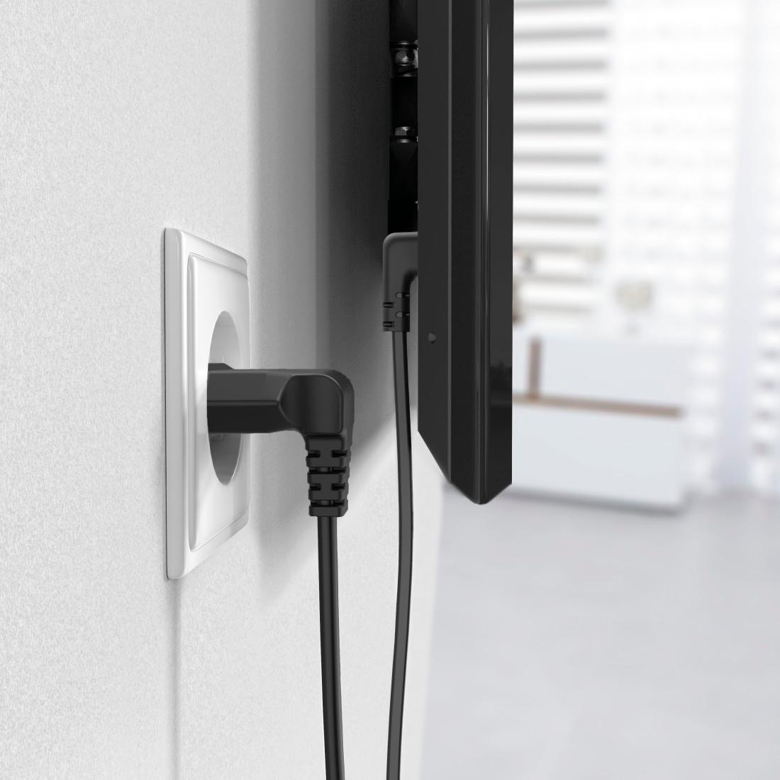 Hama Netzkabel »Netzkabel, beidseitig gewinkelt, Euro Stecker, Doppelnut, C7, 1,5 m«, Typ C (Eurostecker), 150 cm