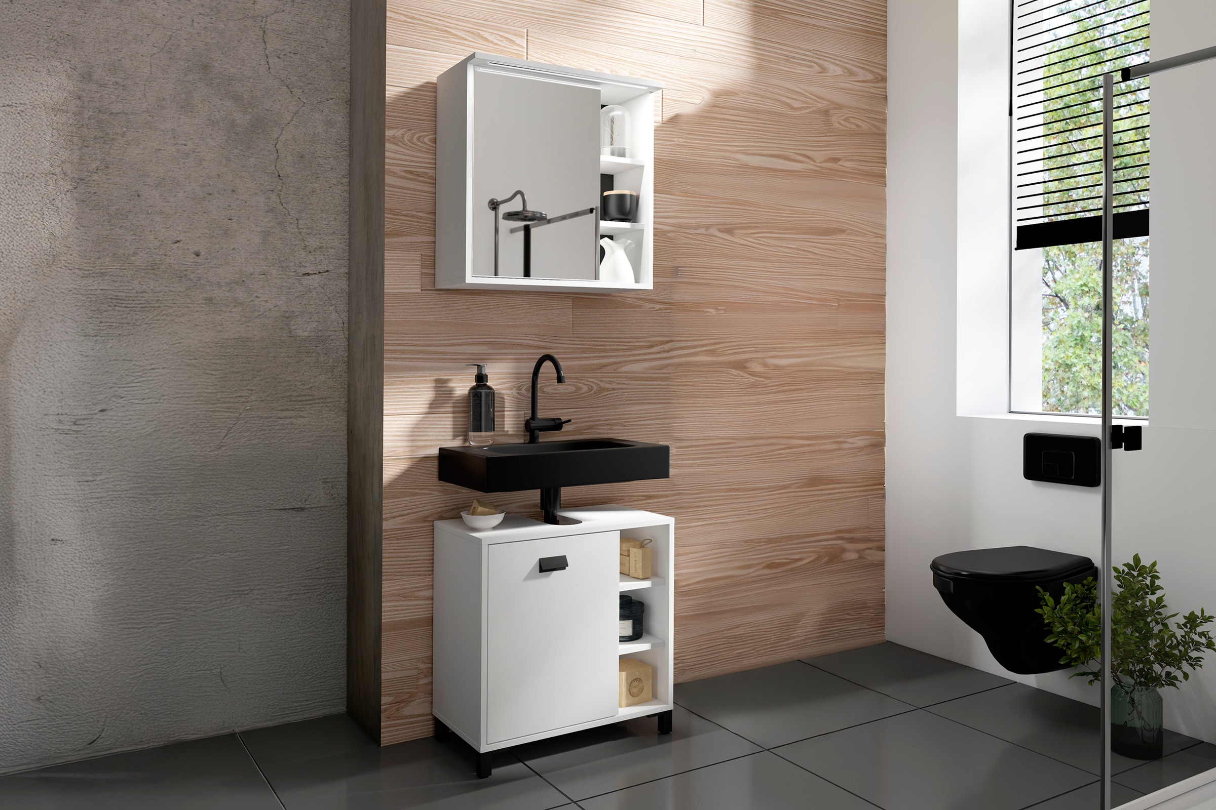 byLIVING Badmöbel-Set "Wellness" Komplett-Set, 2-tlg, 2 Stk. tlg. günstig online kaufen