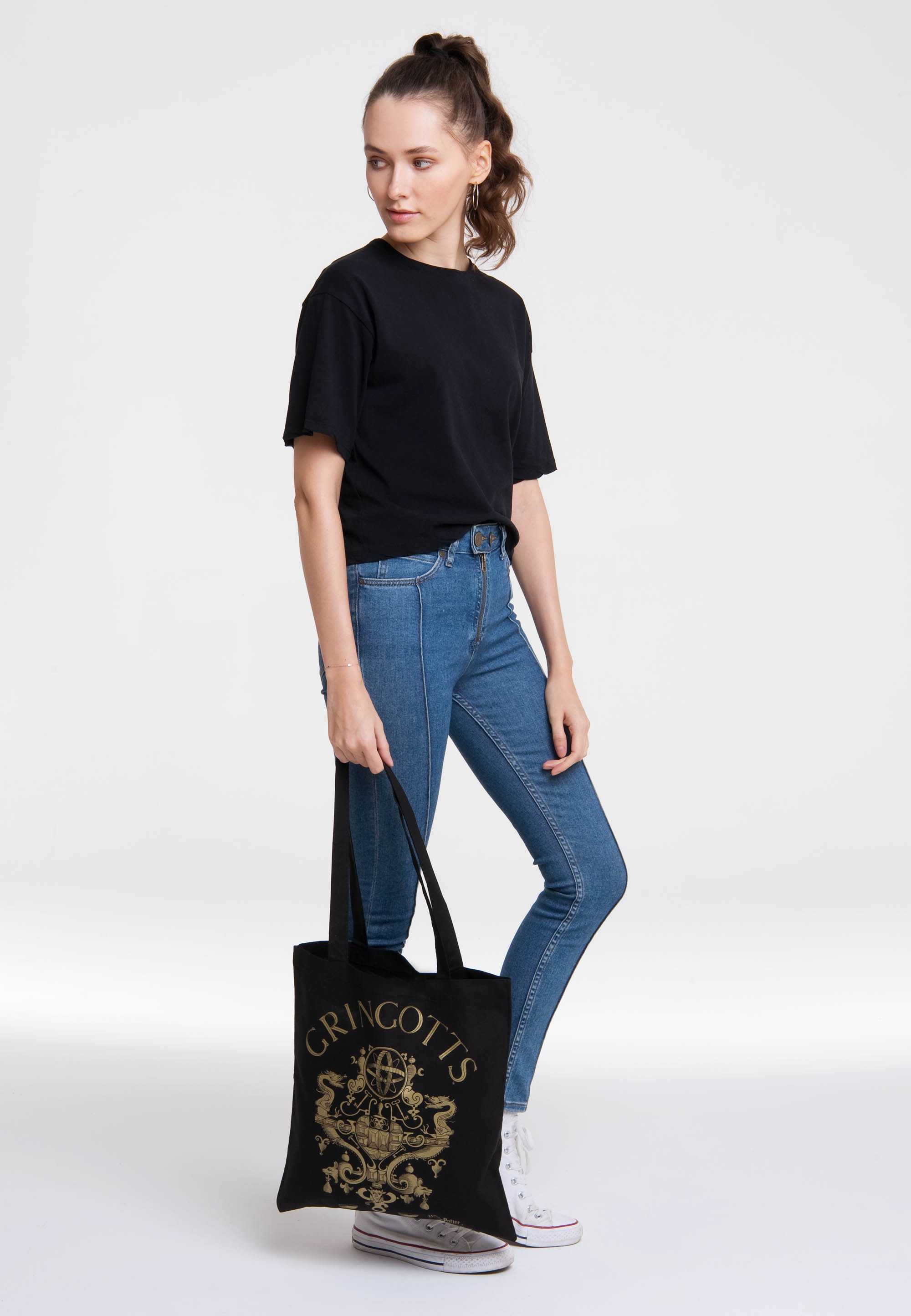 LOGOSHIRT Henkeltasche »Baumwolltasche«, mit Gringotts-Print
