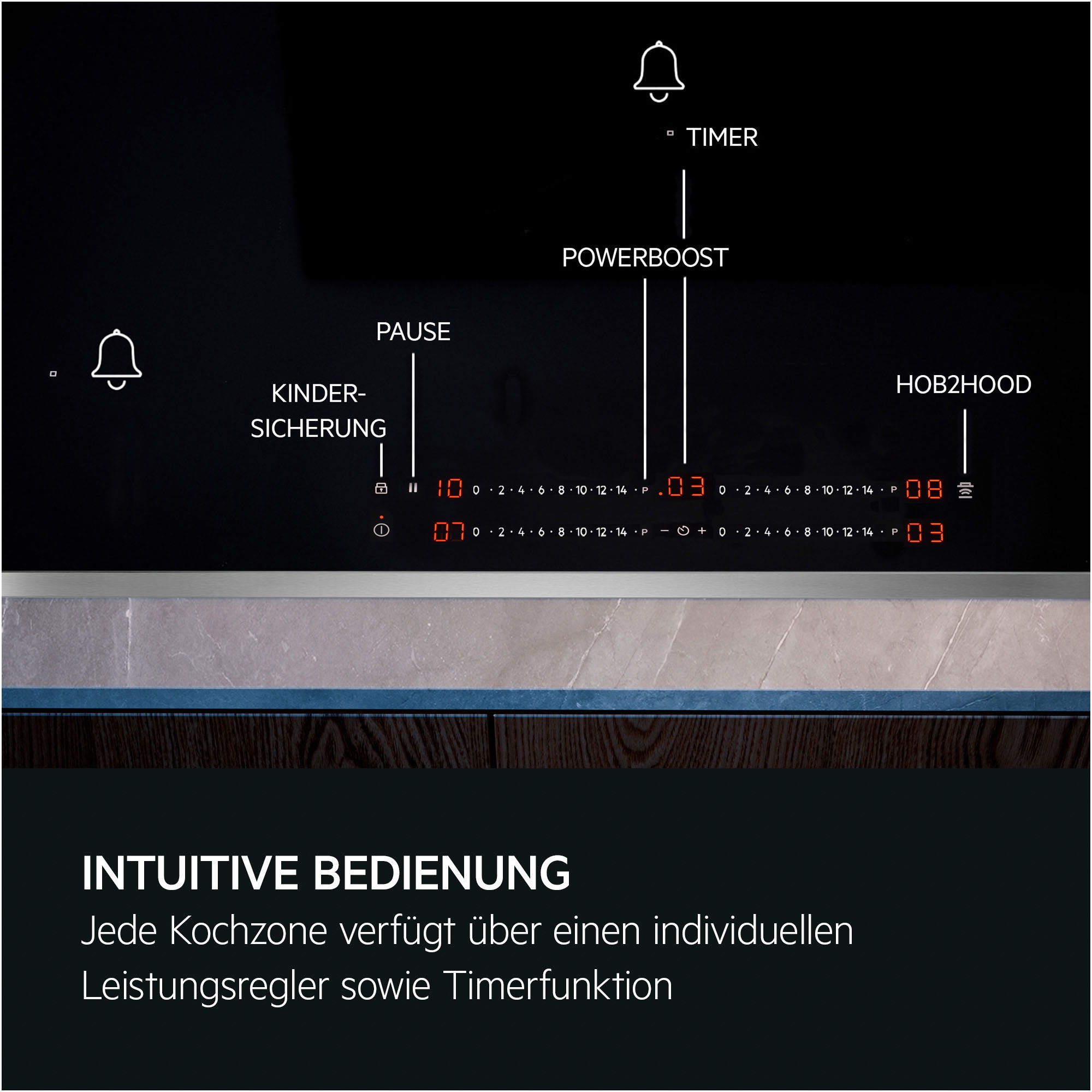 AEG Induktions-Kochfeld »TO64IC00XB« Kochbereit in Sekunden – PowerBoost sorgt für blitzschnelle Hitze