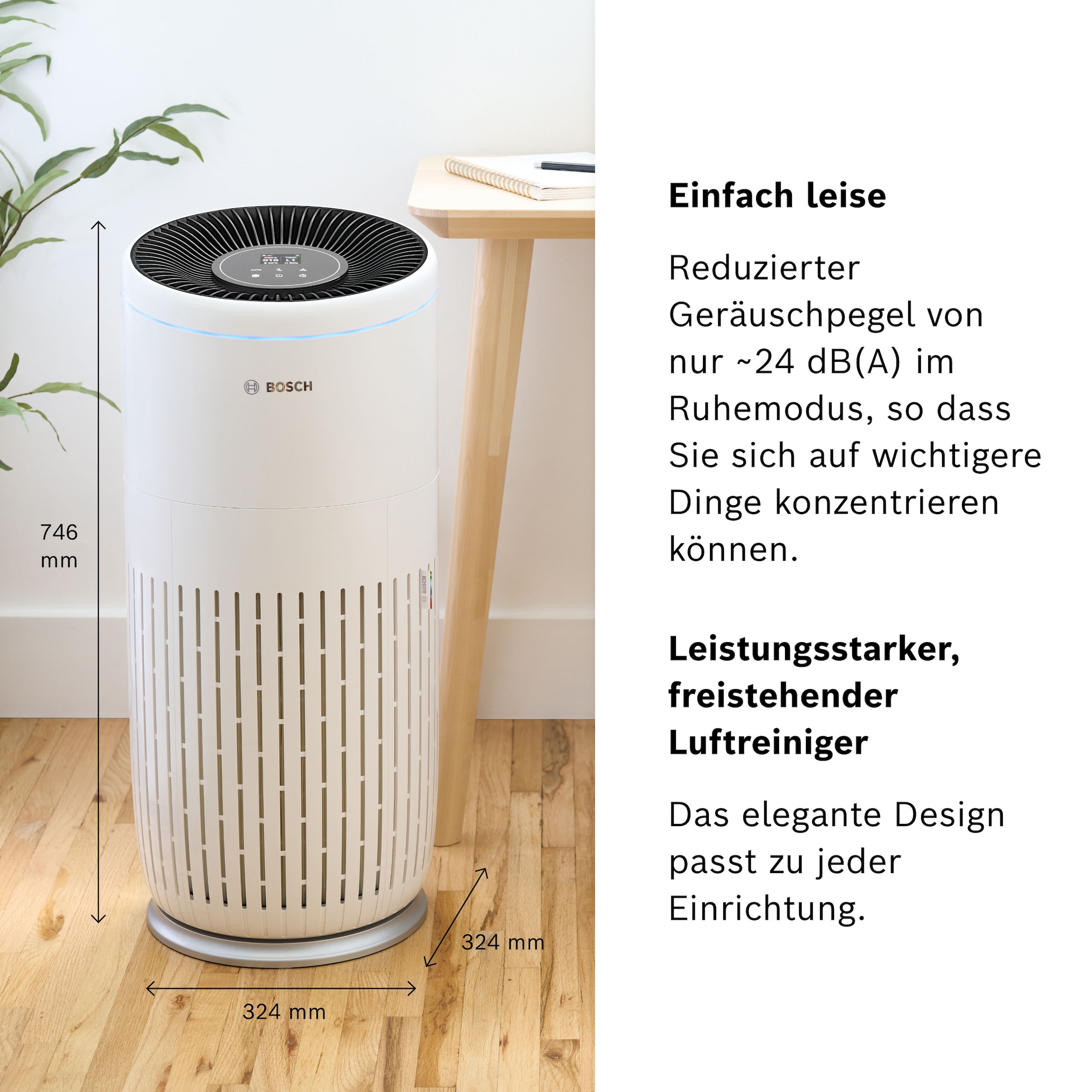 BOSCH Luftreiniger »Air 6000i, leistungsstark und mit App-Steuerung« für 125 qm Räume mit 4-in-1 Luftfilter und Temperatur- und Luftfeuchtigkeits-Sensor